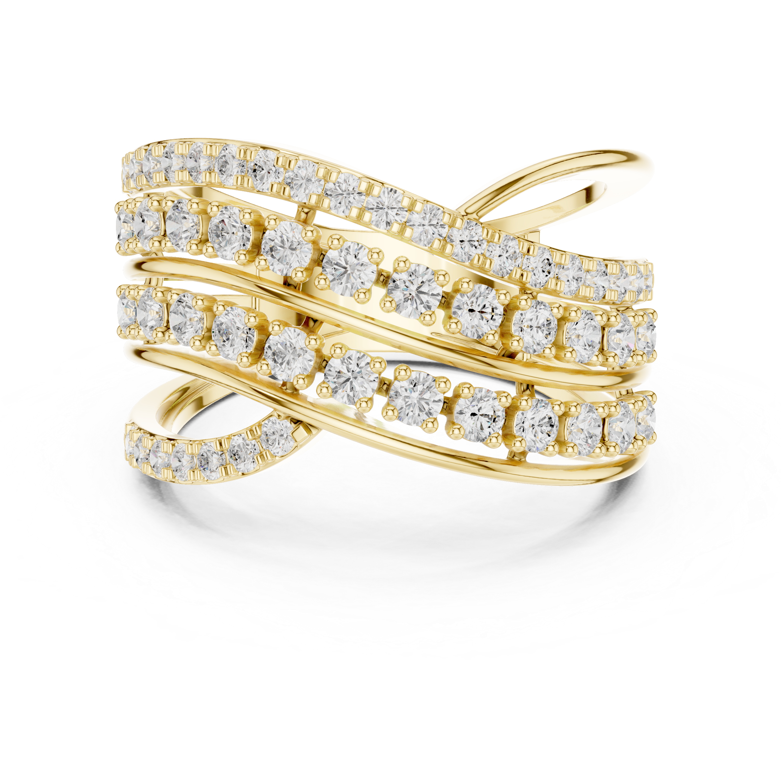 Luxury diamond brooch featuring intricate symmetrical pattern.