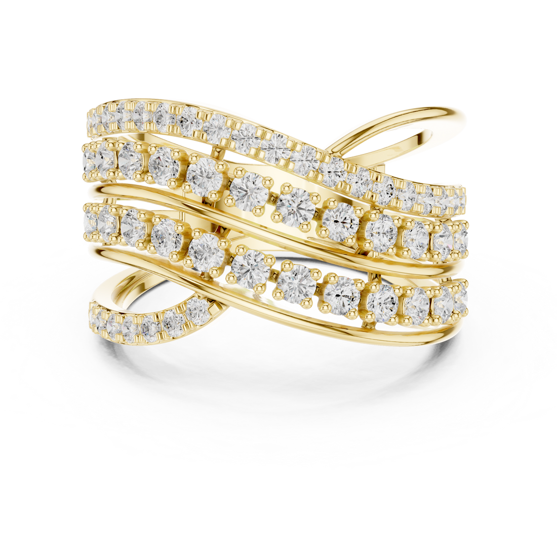 Luxury diamond brooch featuring intricate symmetrical pattern.