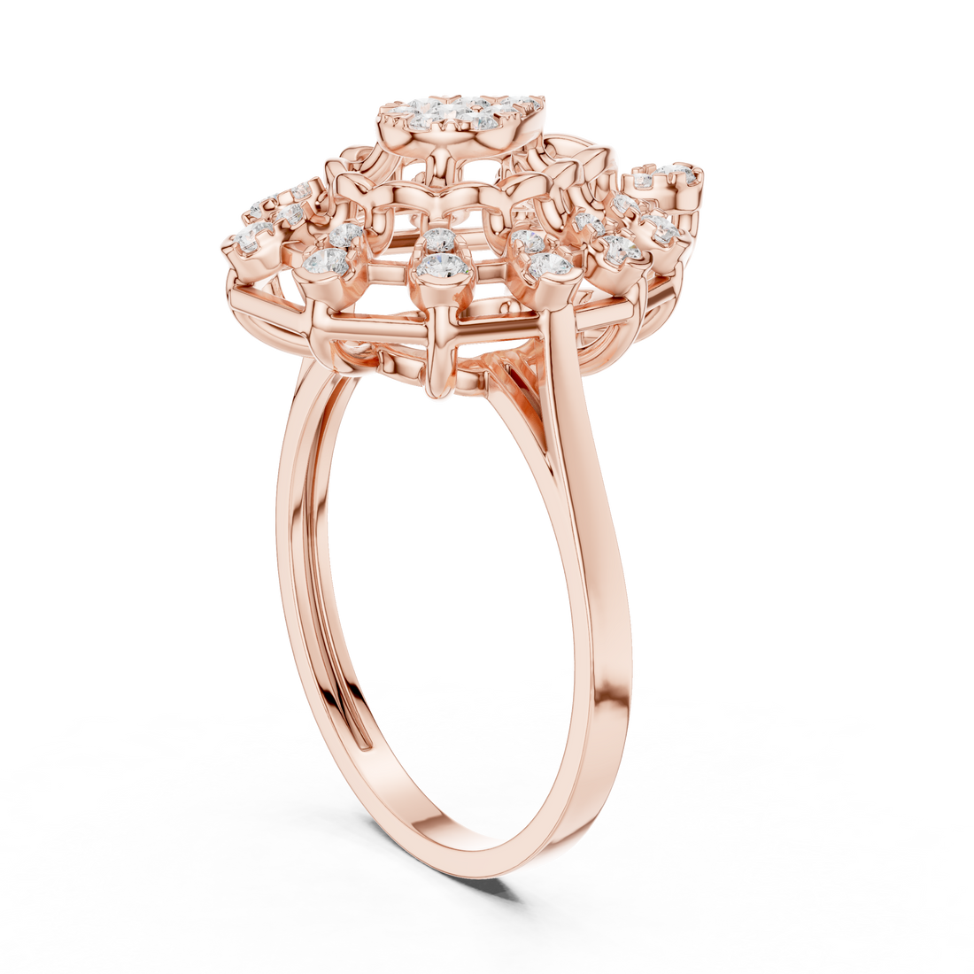 Stylish multi-band ring featuring layered metal structure.