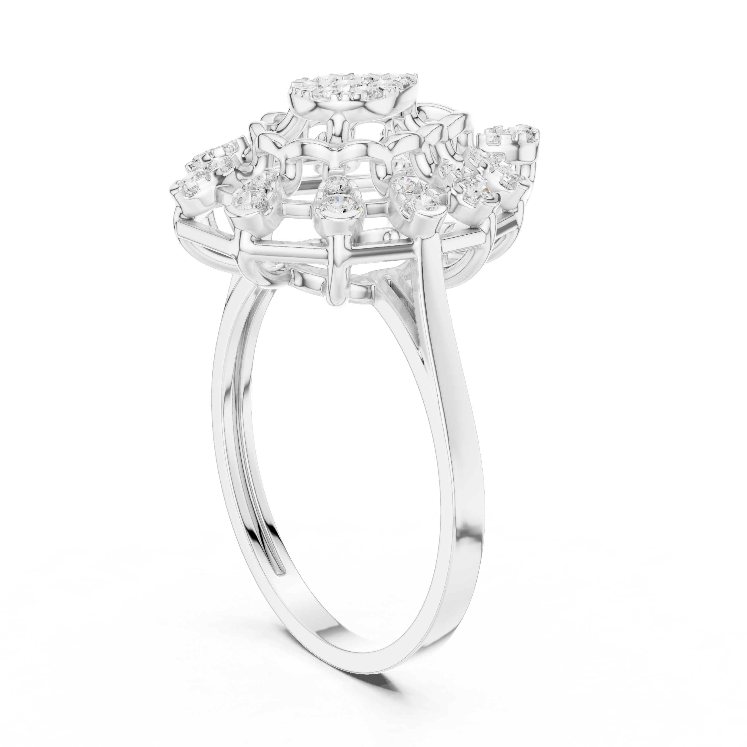 Luxury designer ring featuring artistic sculptural appearance.