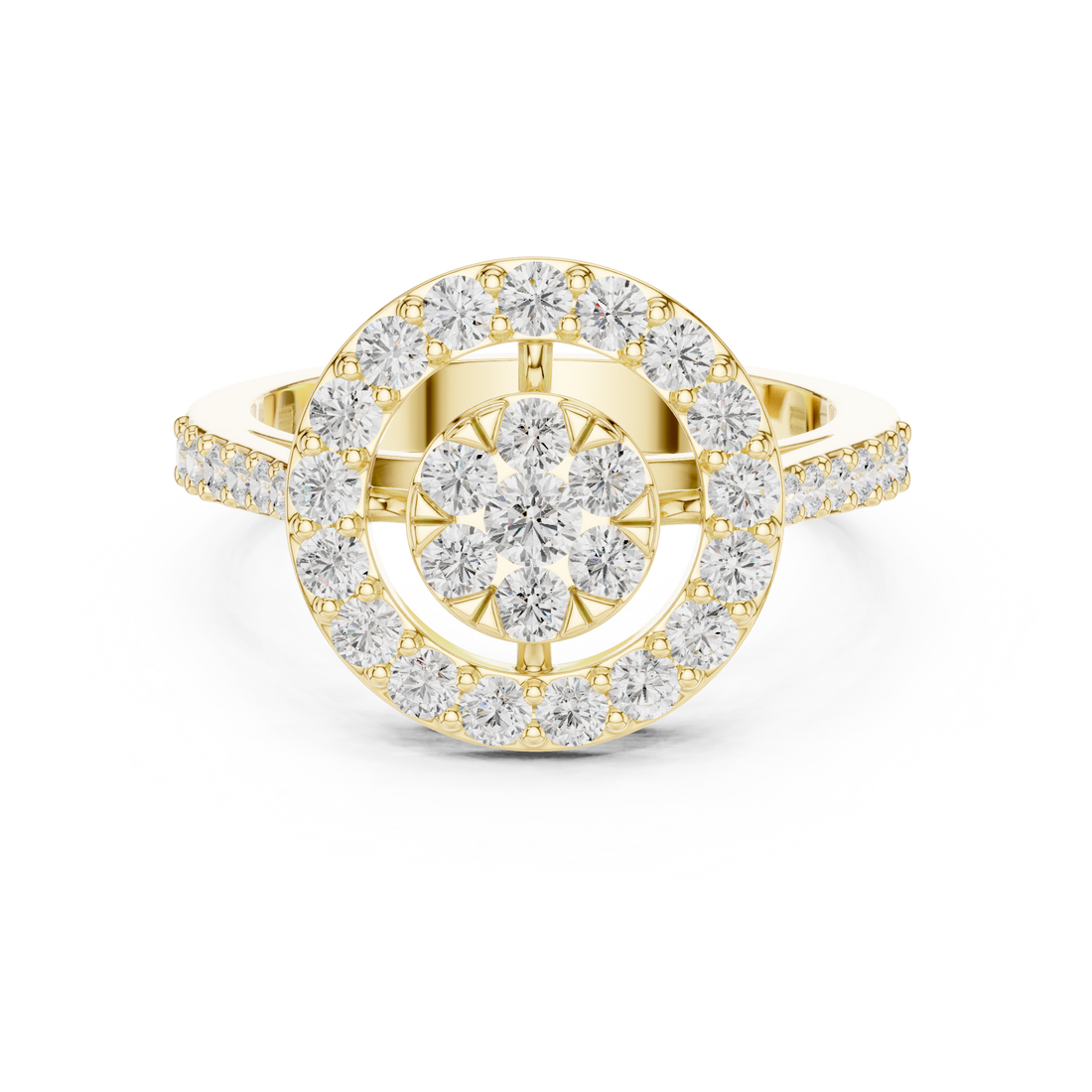 Traditional bridal jewellery set featuring detailed gold work.