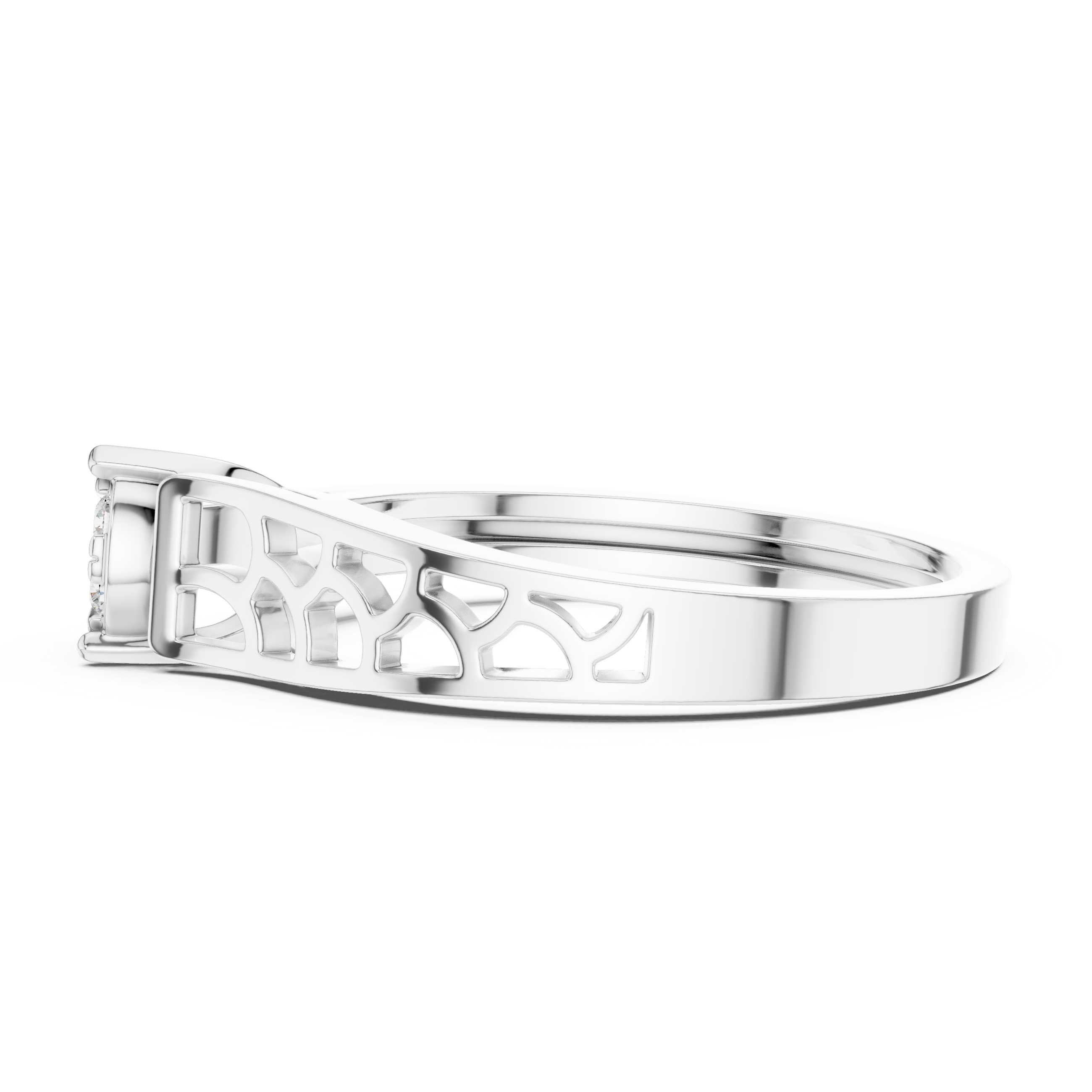 Modern promise ring featuring minimalist structure.