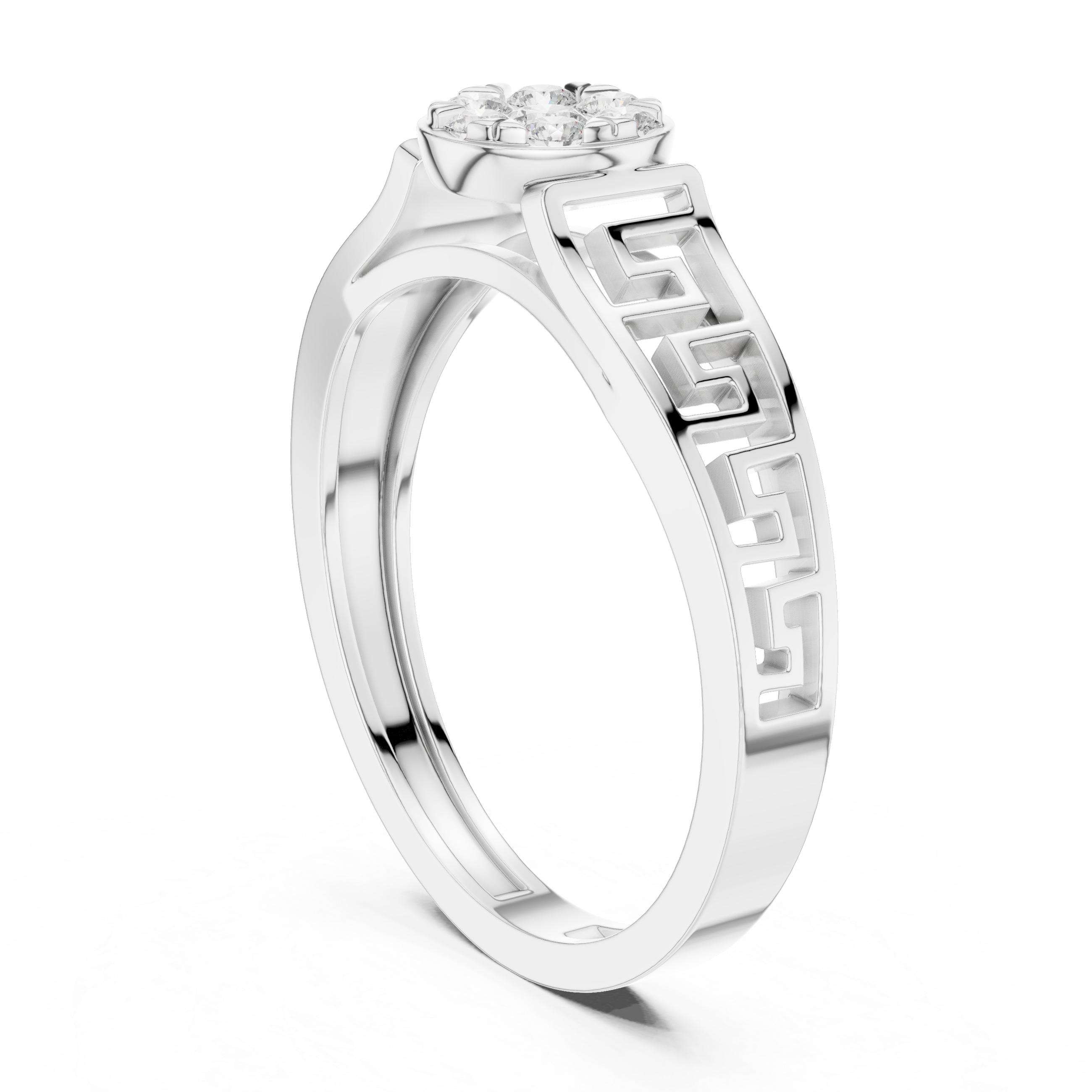 Elegant princess-cut diamond engagement ring with brilliant center stone and slim polished gold band.