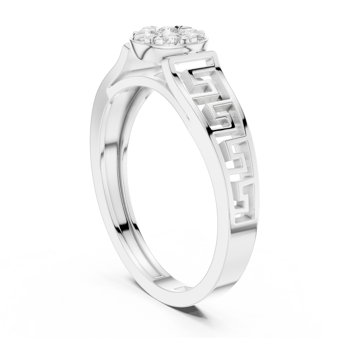 Elegant princess-cut diamond engagement ring with brilliant center stone and slim polished gold band.