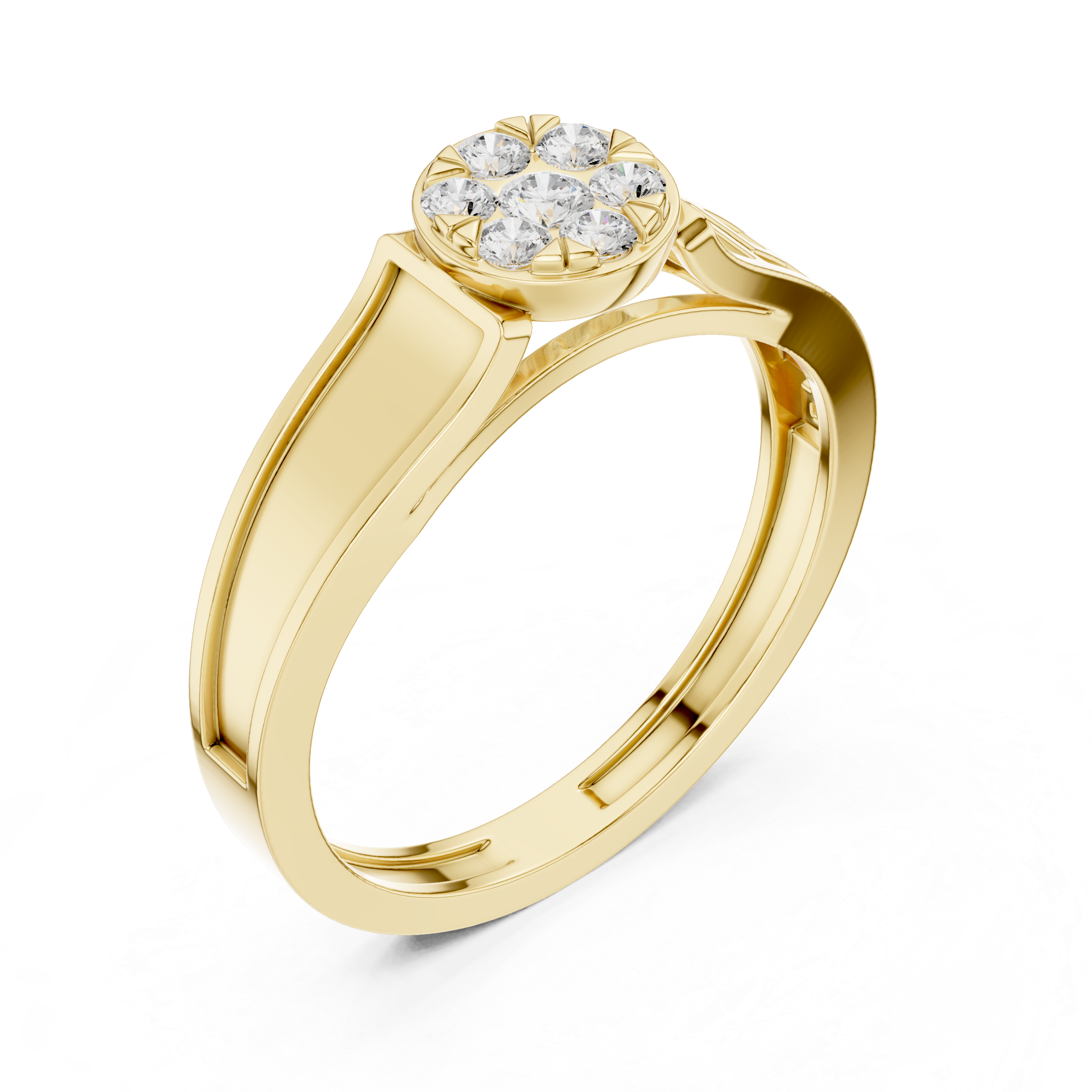 Modern three-stone diamond ring symbolizing past present and future with elegant design.