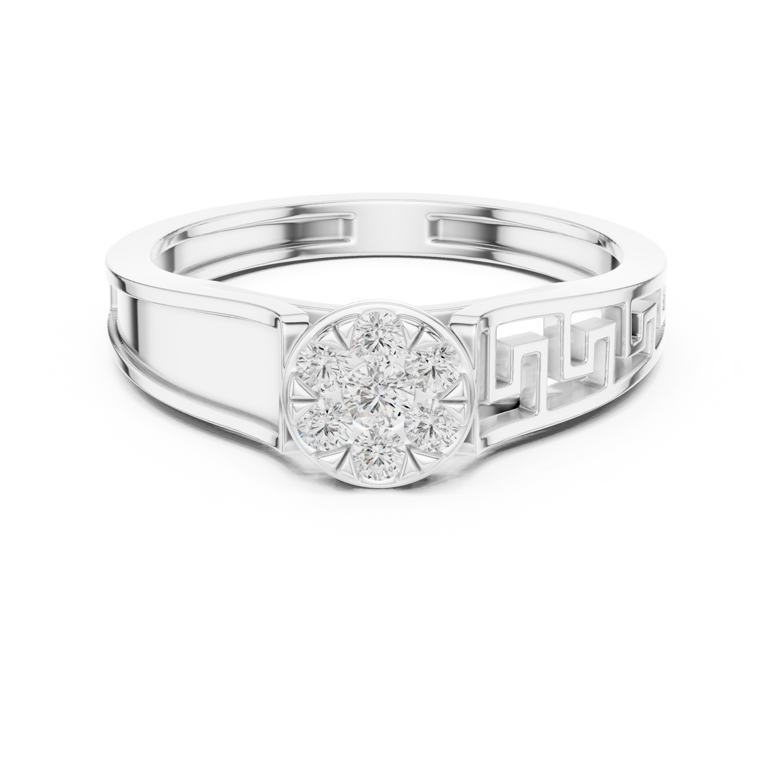 Elegant eternity ring featuring continuous circle of diamonds around the band.