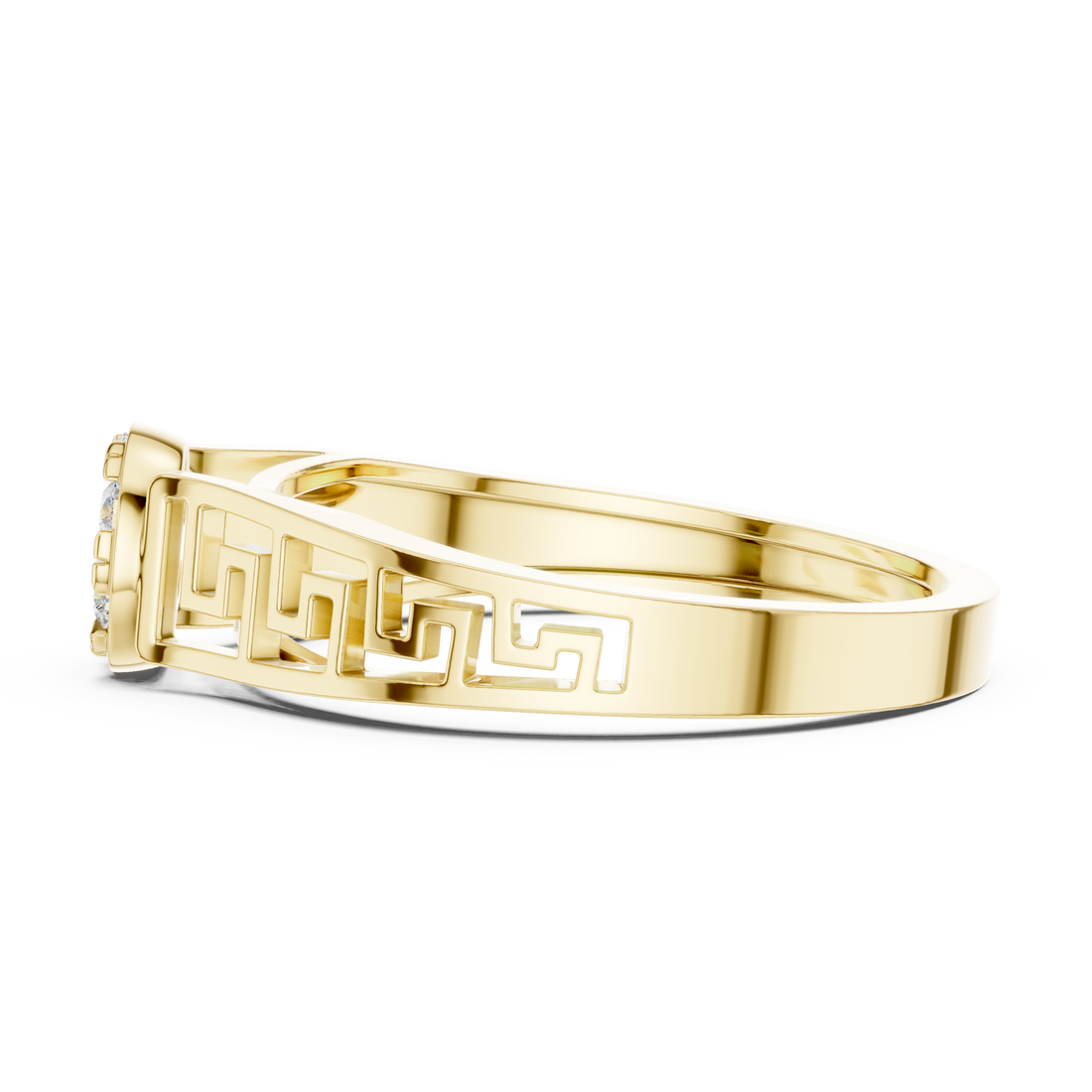 Classic stackable ring with slim gold band designed for layering multiple rings.