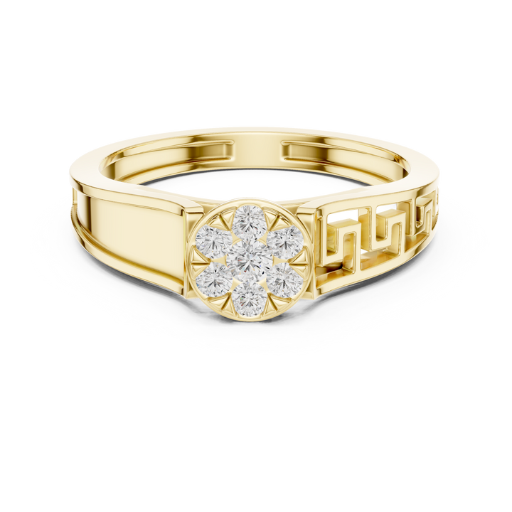 Designer floral diamond ring inspired by blooming flower patterns.