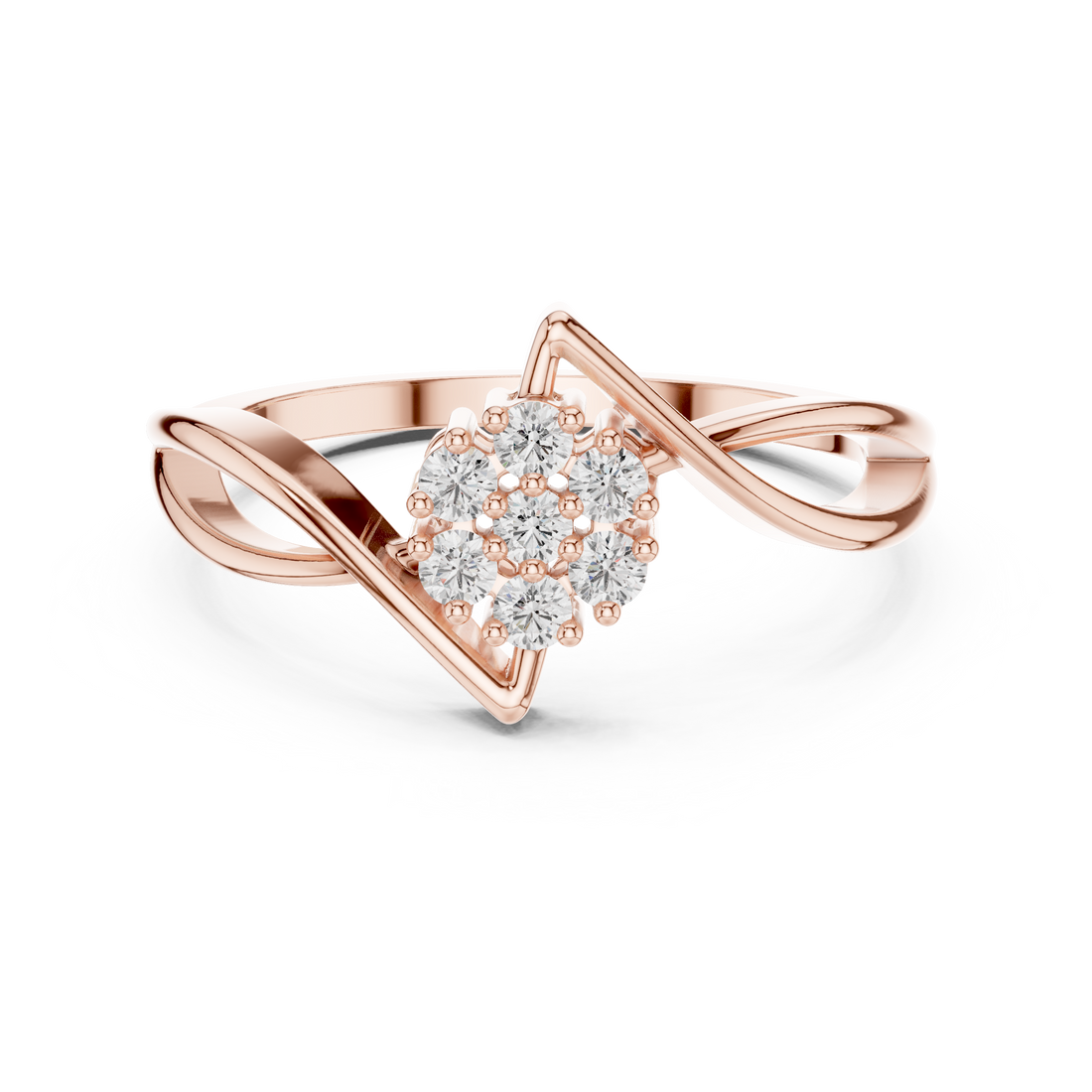 Stylish knot design ring symbolizing love and unity with polished finish.