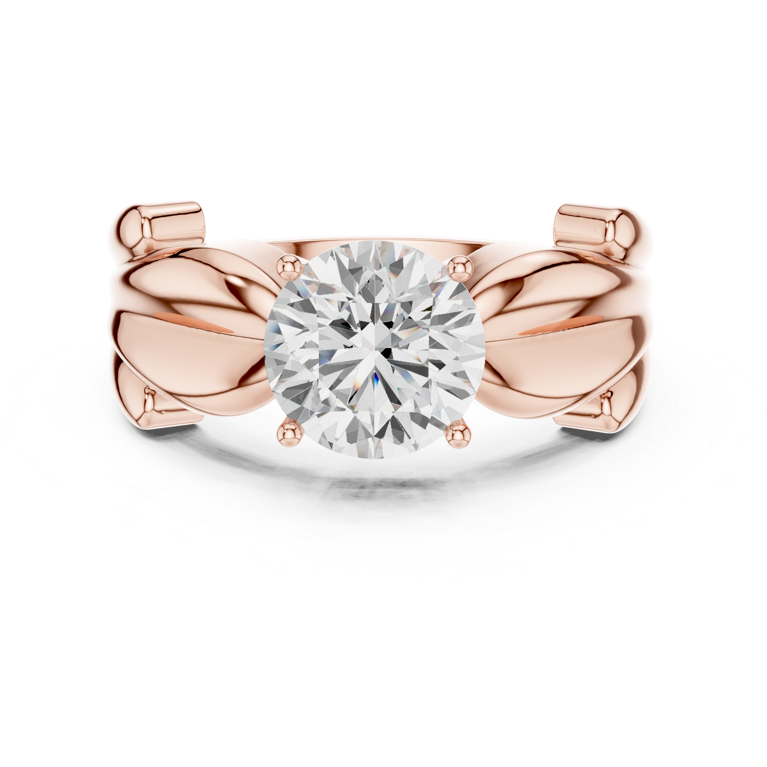 Stylish knot design ring symbolizing love and unity with polished finish.