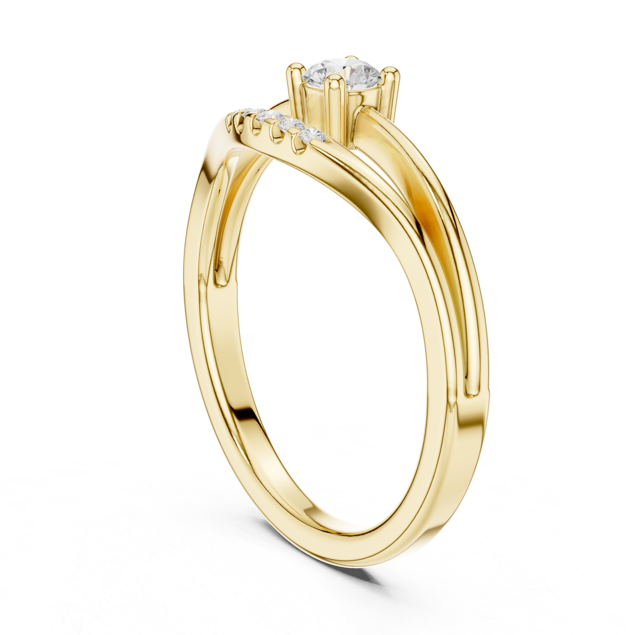 Elegant nose pin featuring tiny solitaire diamond in sleek gold mount.