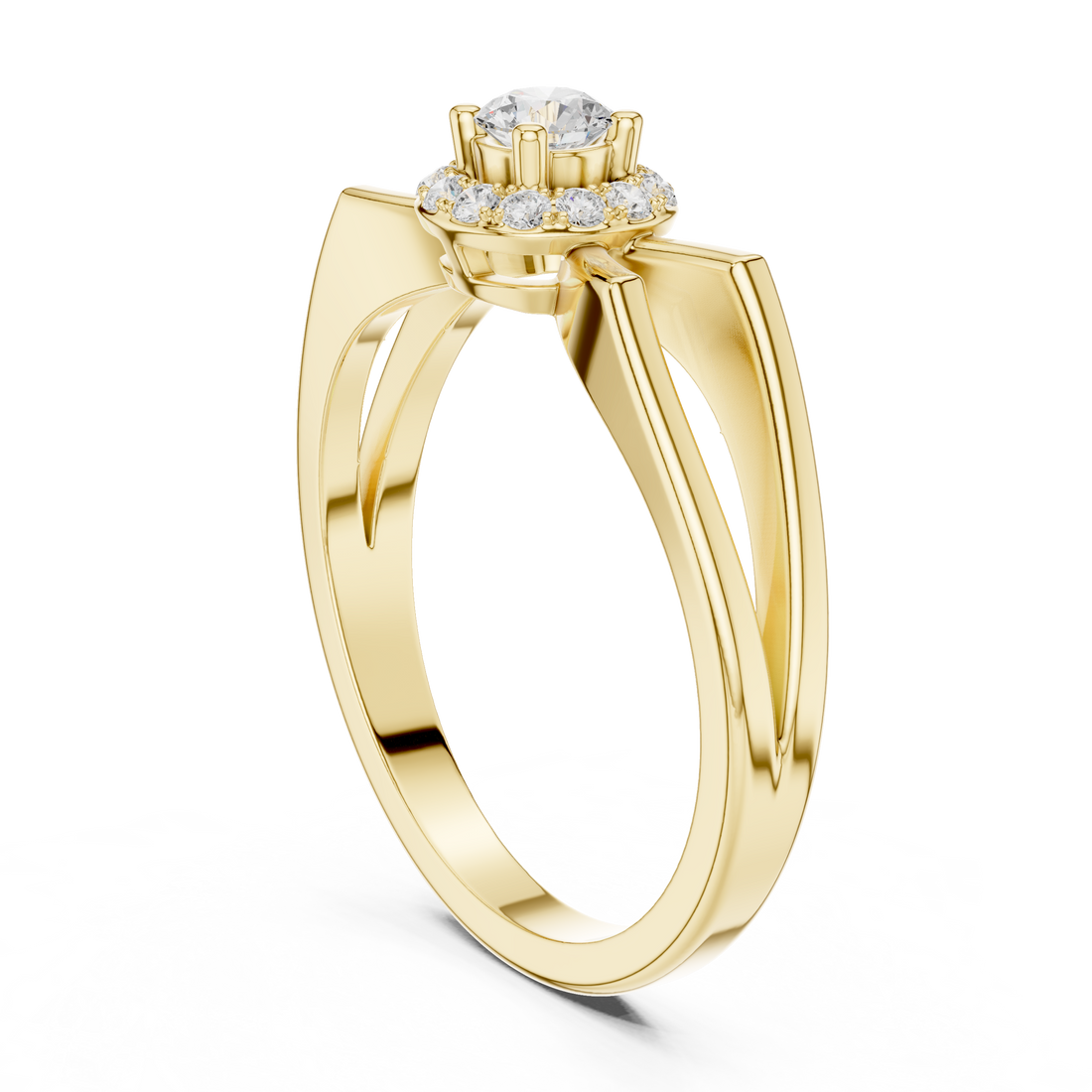 Elegant nose pin featuring tiny solitaire diamond in sleek gold mount.