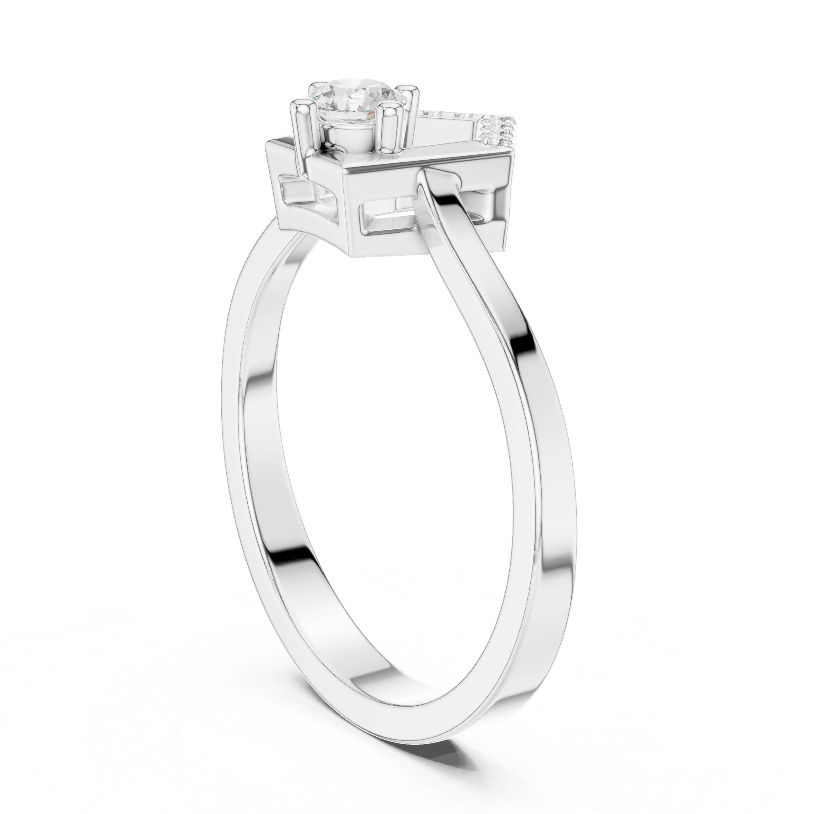 Modern diamond pendant featuring minimalist design.