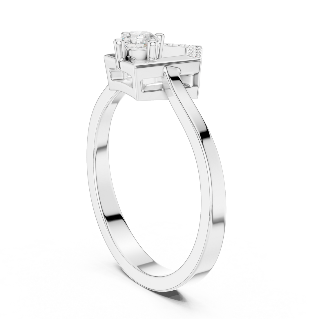 Modern diamond pendant featuring minimalist design.