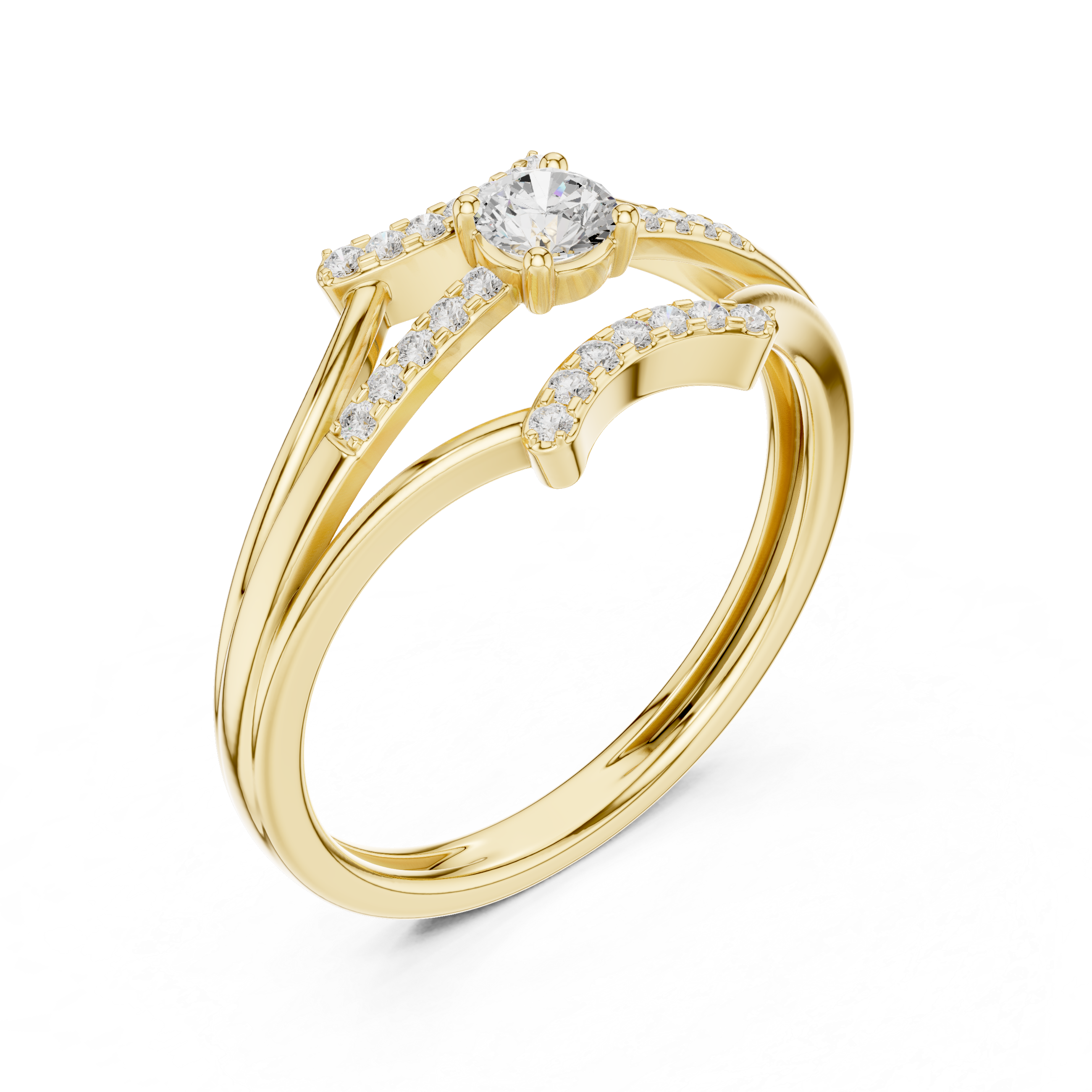 Modern three-stone diamond ring symbolizing past present and future with elegant design.