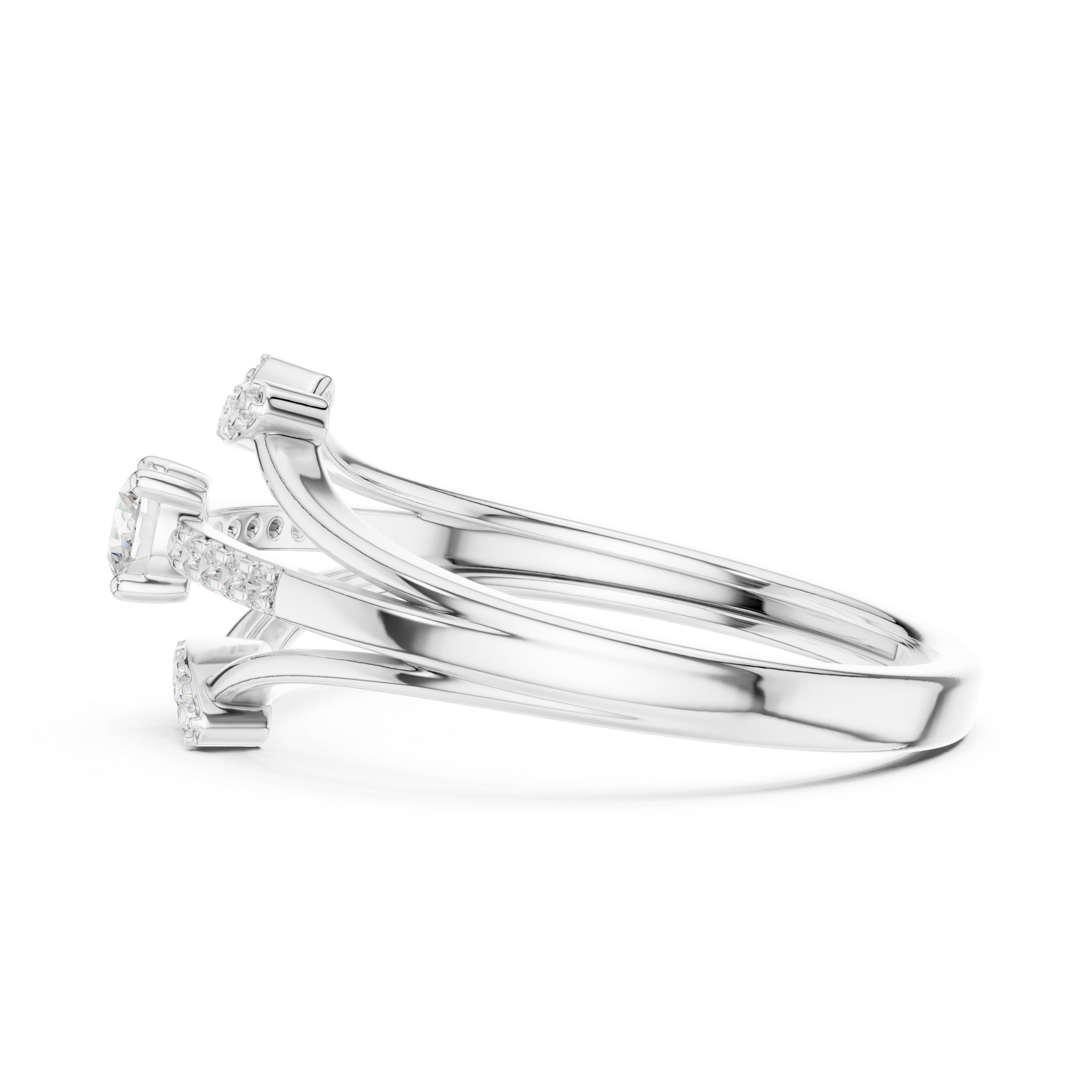 Minimalist thin band ring with tiny diamond accents and sleek modern look.