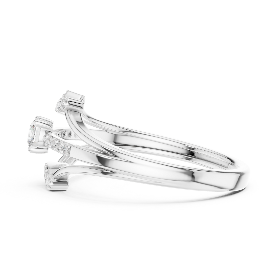 Minimalist thin band ring with tiny diamond accents and sleek modern look.