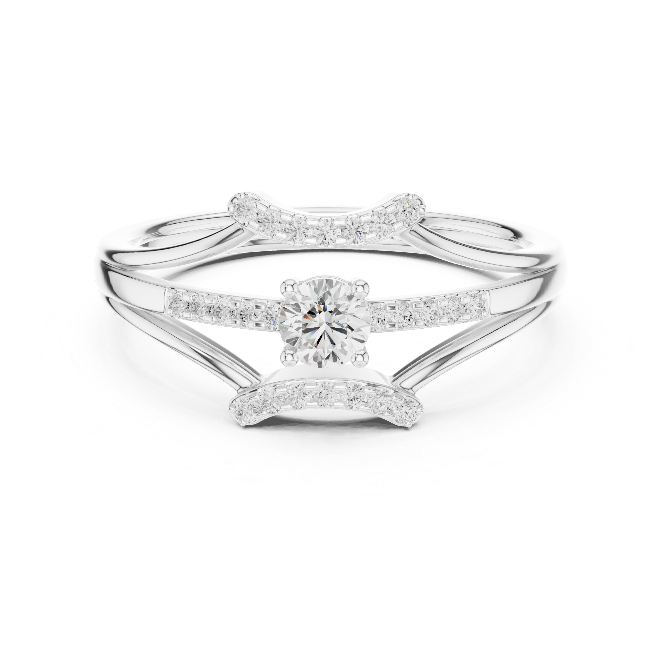 Elegant eternity ring featuring continuous circle of diamonds around the band.