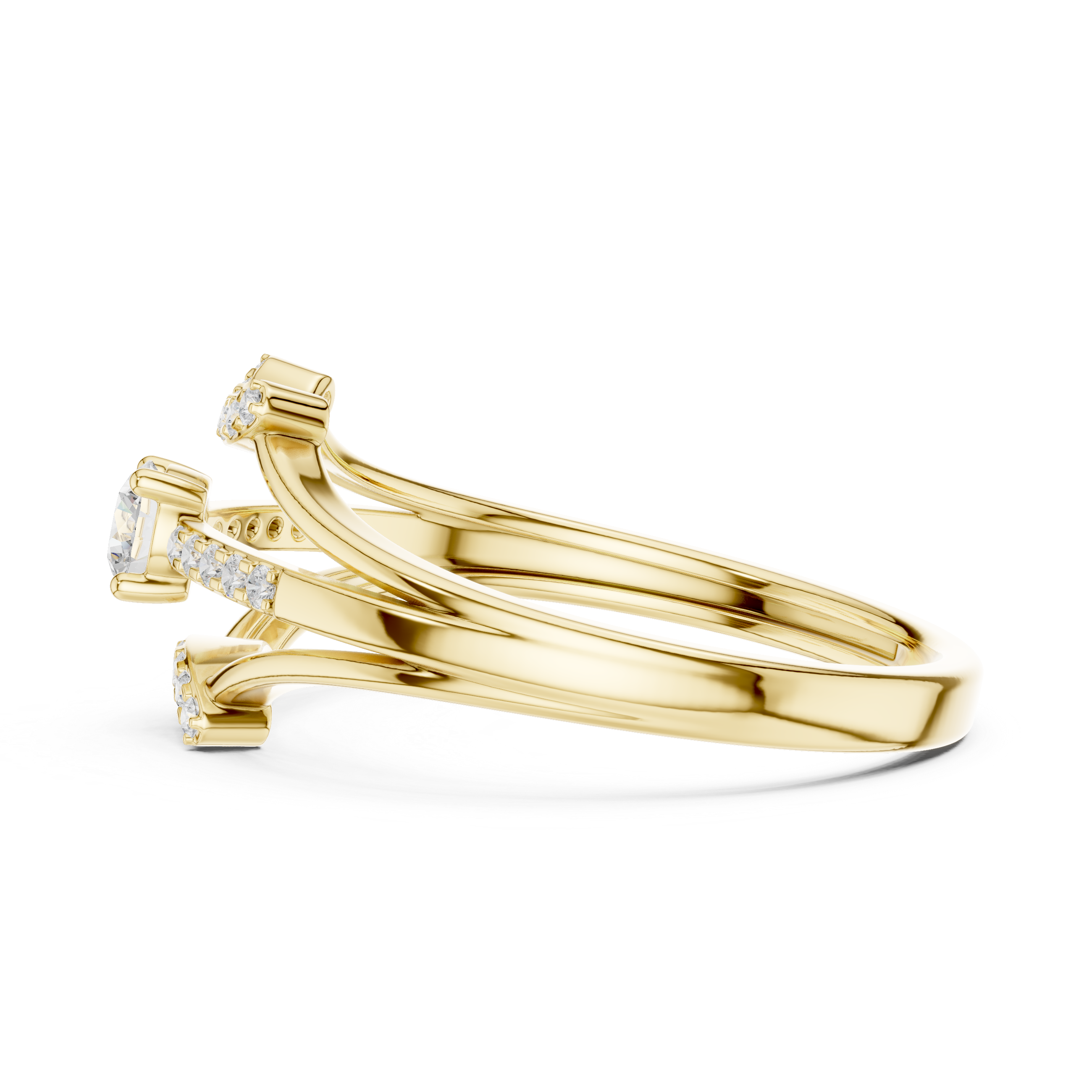 Classic stackable ring with slim gold band designed for layering multiple rings.