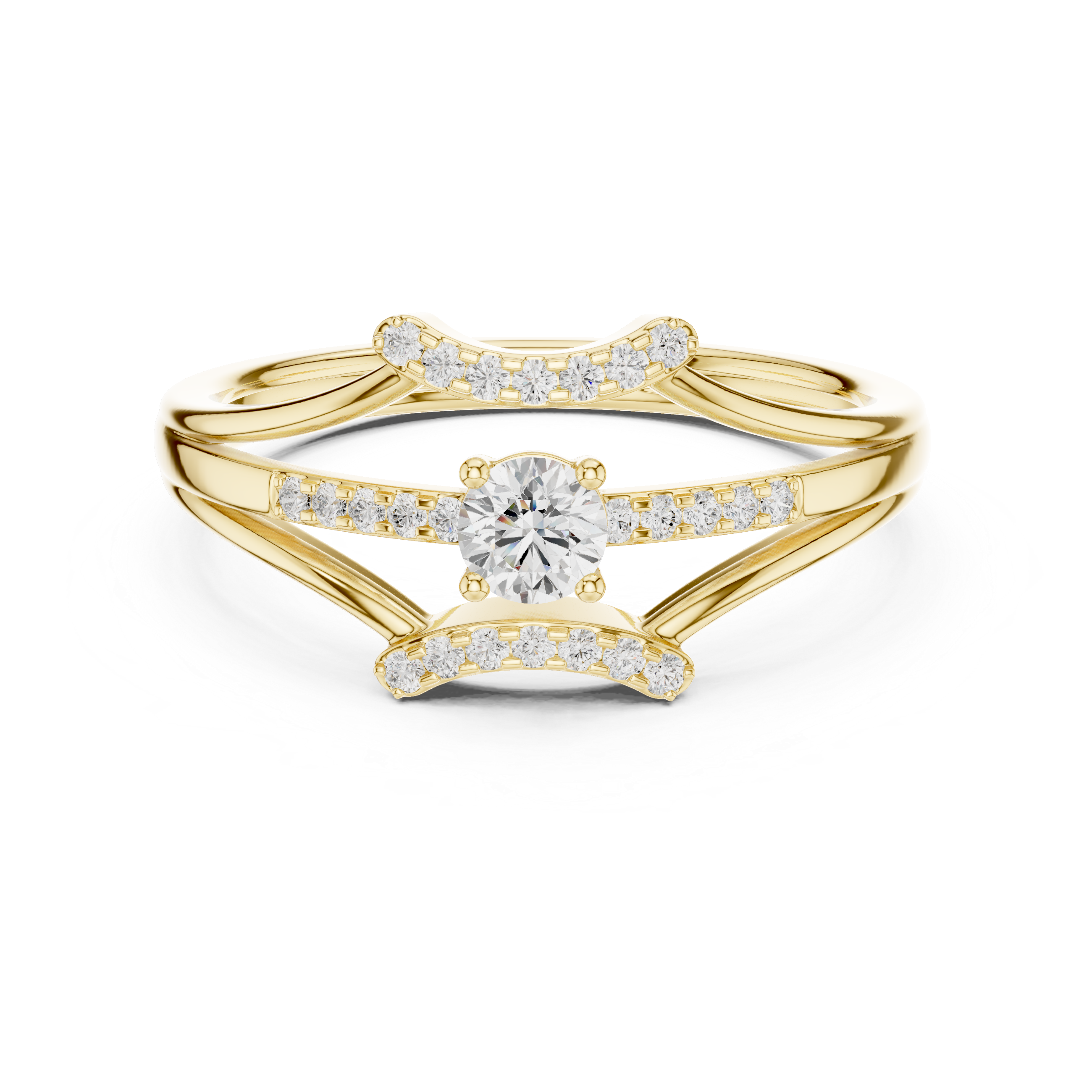 Designer floral diamond ring inspired by blooming flower patterns.