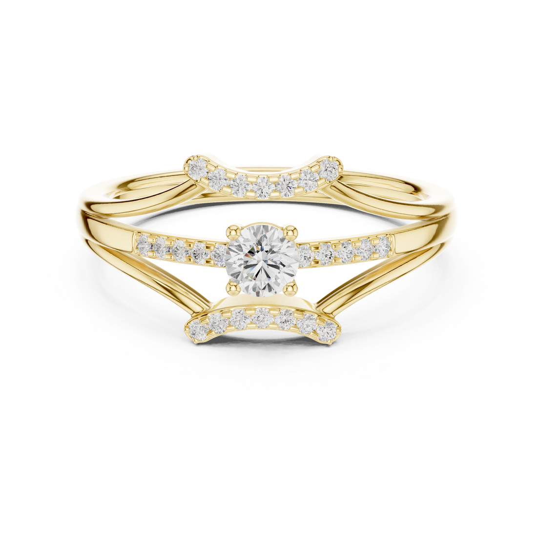 Designer floral diamond ring inspired by blooming flower patterns.