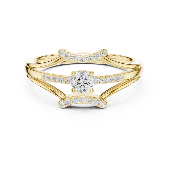 Designer floral diamond ring inspired by blooming flower patterns.