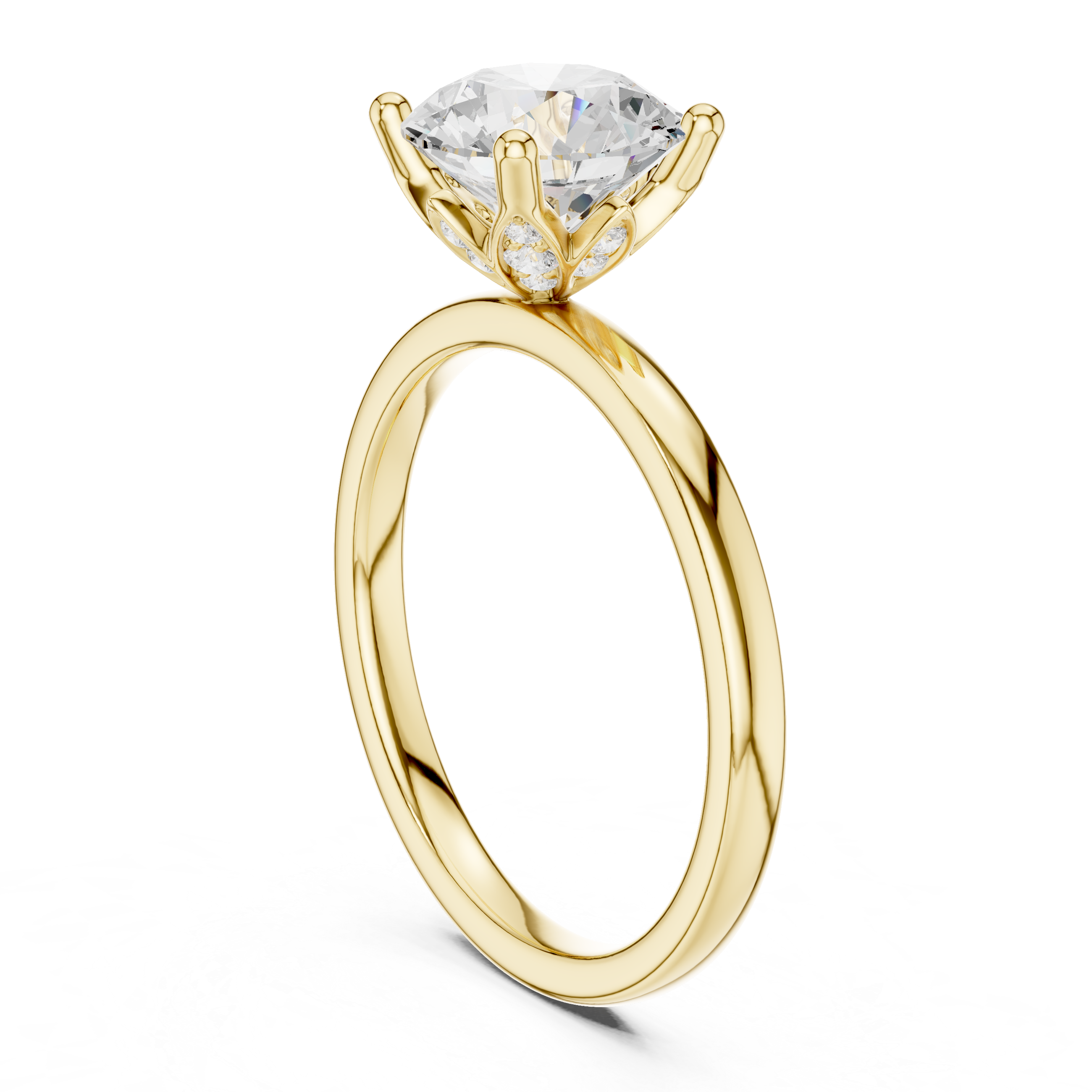 Elegant nose pin featuring tiny solitaire diamond in sleek gold mount.