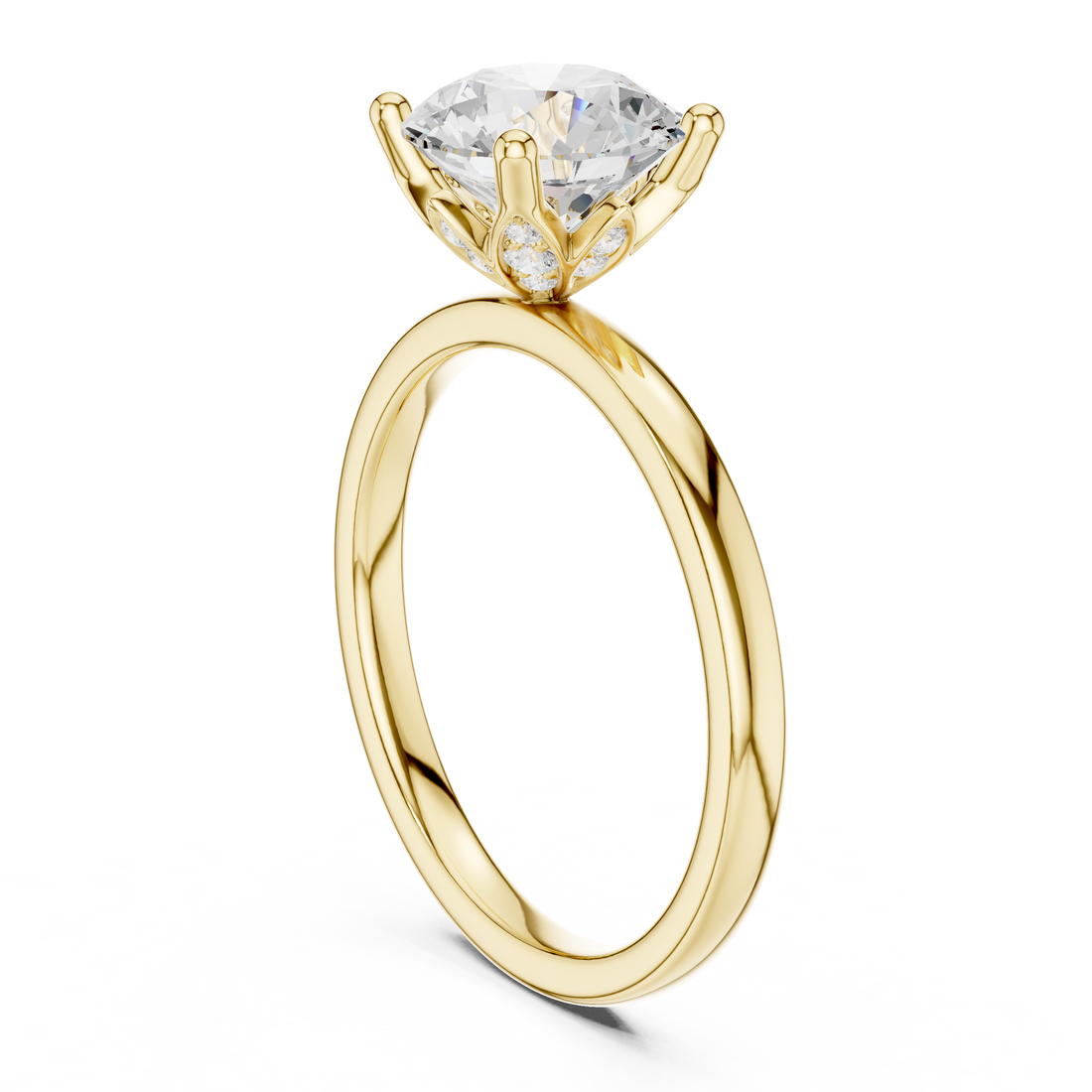 Elegant nose pin featuring tiny solitaire diamond in sleek gold mount.