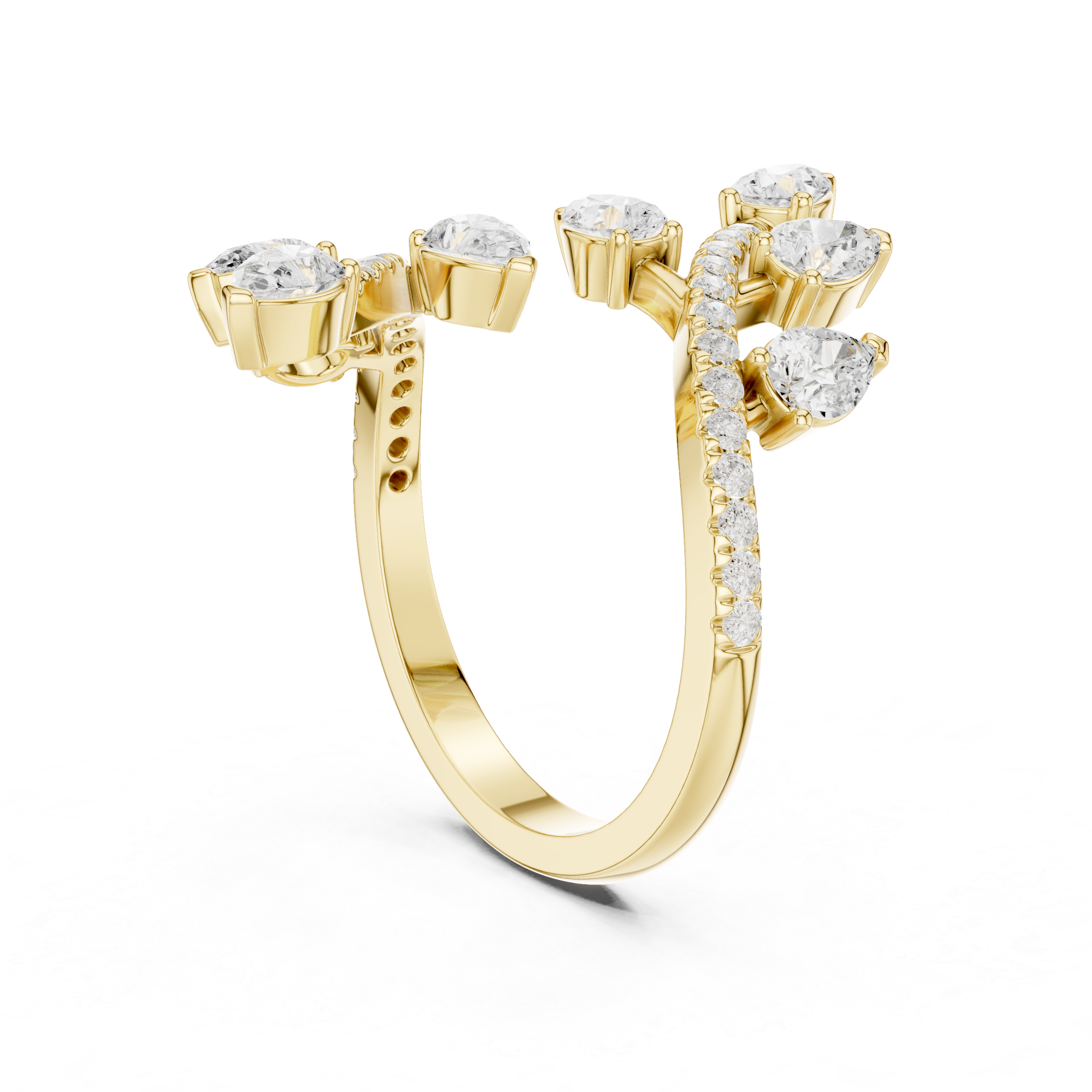 Elegant stackable ring set featuring multiple slim bands.