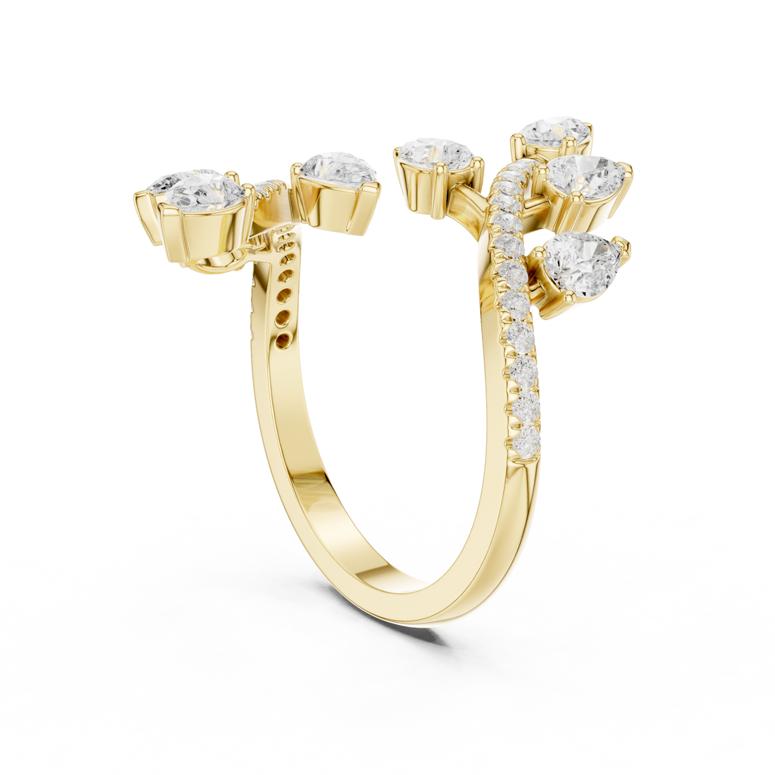 Elegant stackable ring set featuring multiple slim bands.
