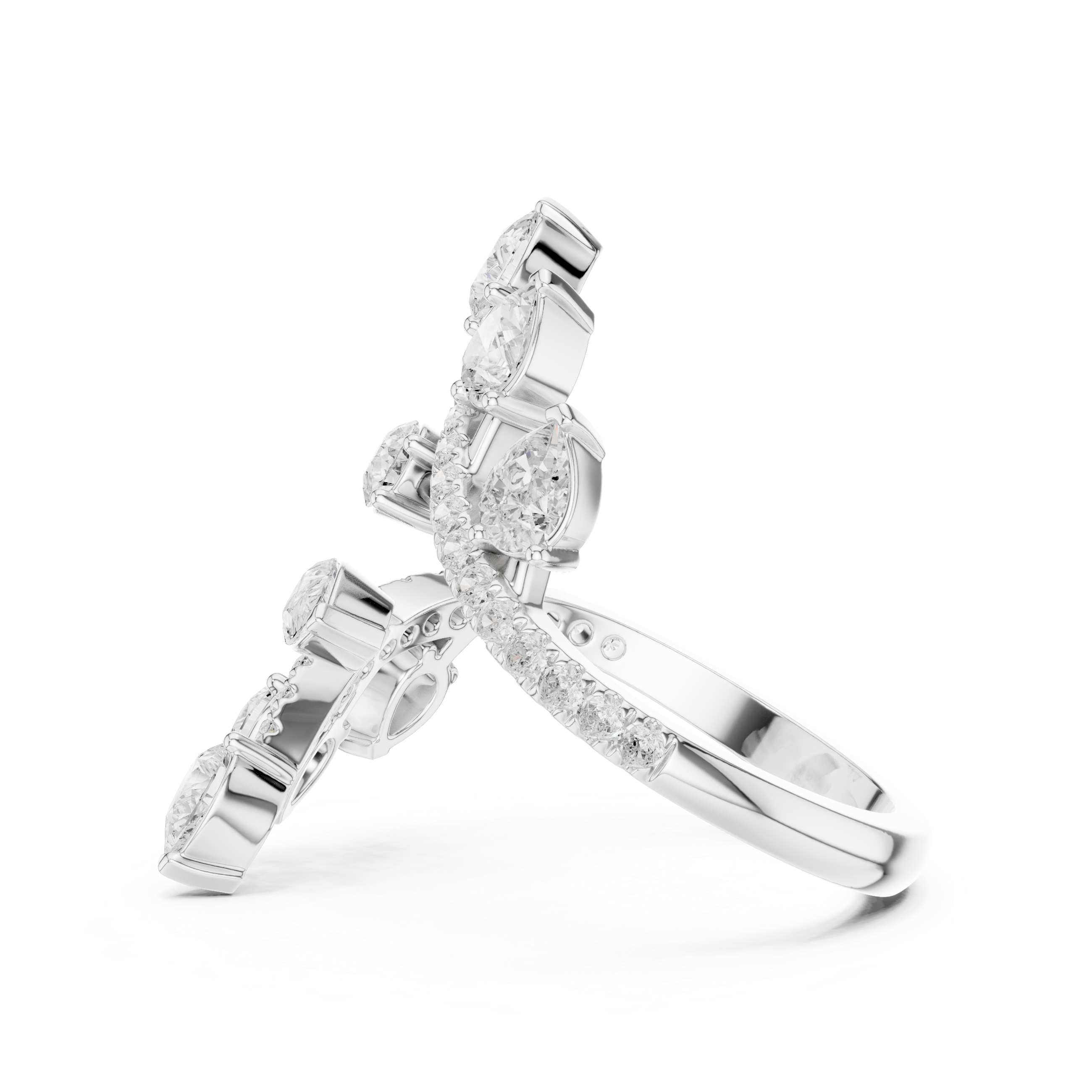 Modern promise ring featuring minimalist structure.
