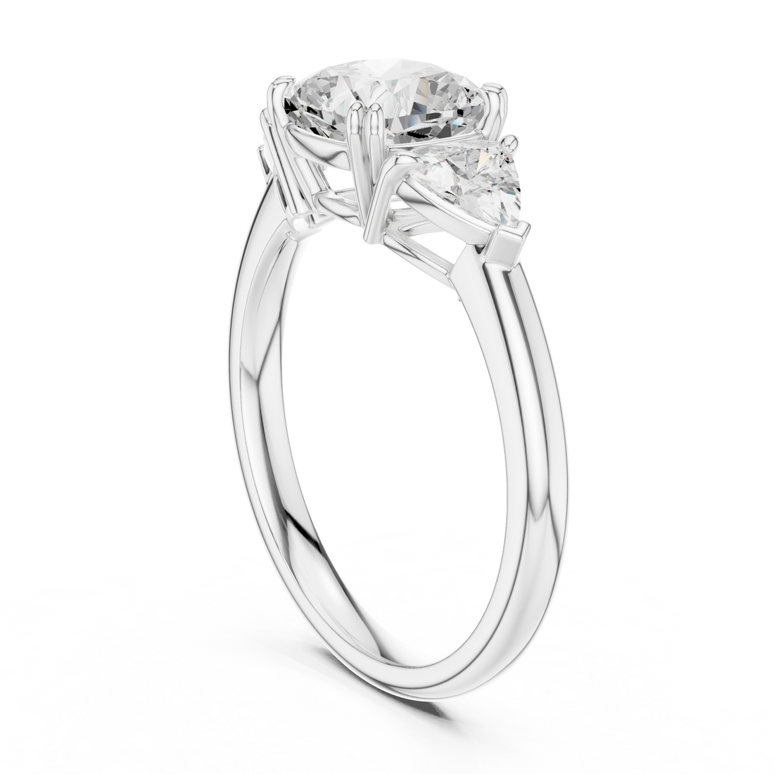 Elegant princess-cut diamond engagement ring with brilliant center stone and slim polished gold band.
