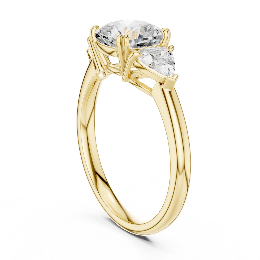Stylish marquise diamond ring with elongated shape and delicate prong setting.