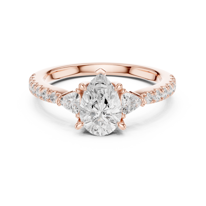Classic halo cocktail ring featuring large central gemstone.