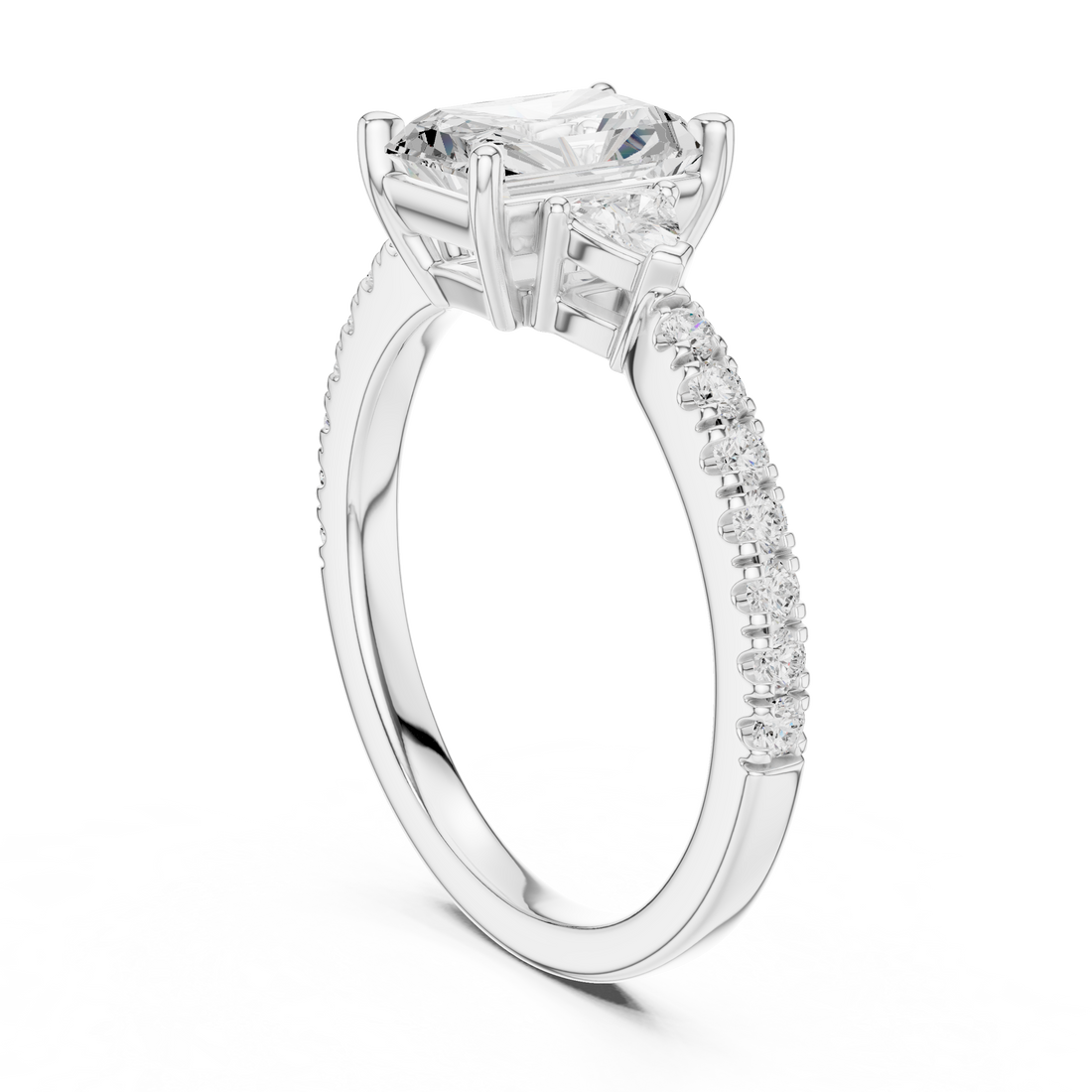 Modern diamond pendant featuring minimalist design.