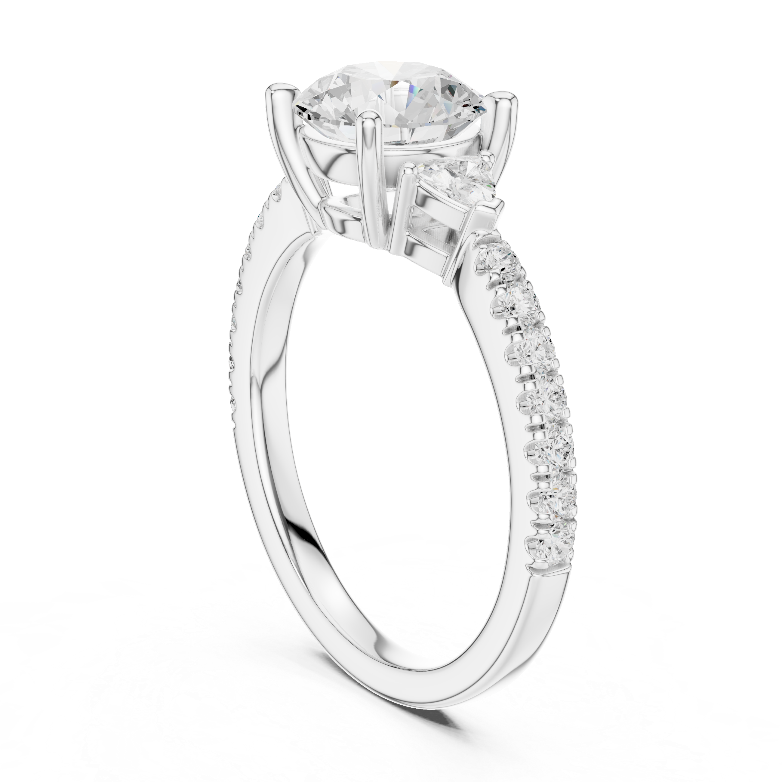 Elegant princess-cut diamond engagement ring with brilliant center stone and slim polished gold band.