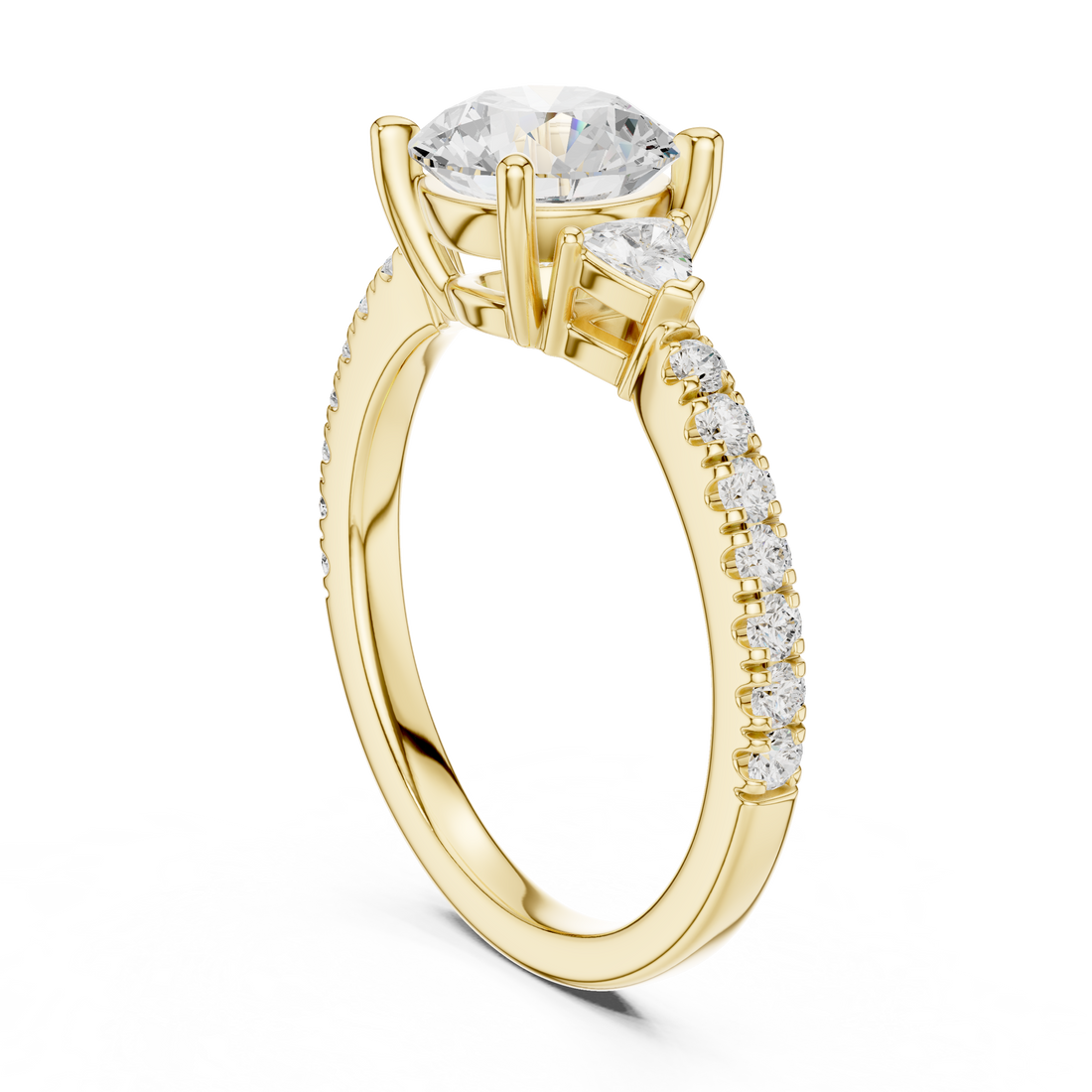 Stylish marquise diamond ring with elongated shape and delicate prong setting.
