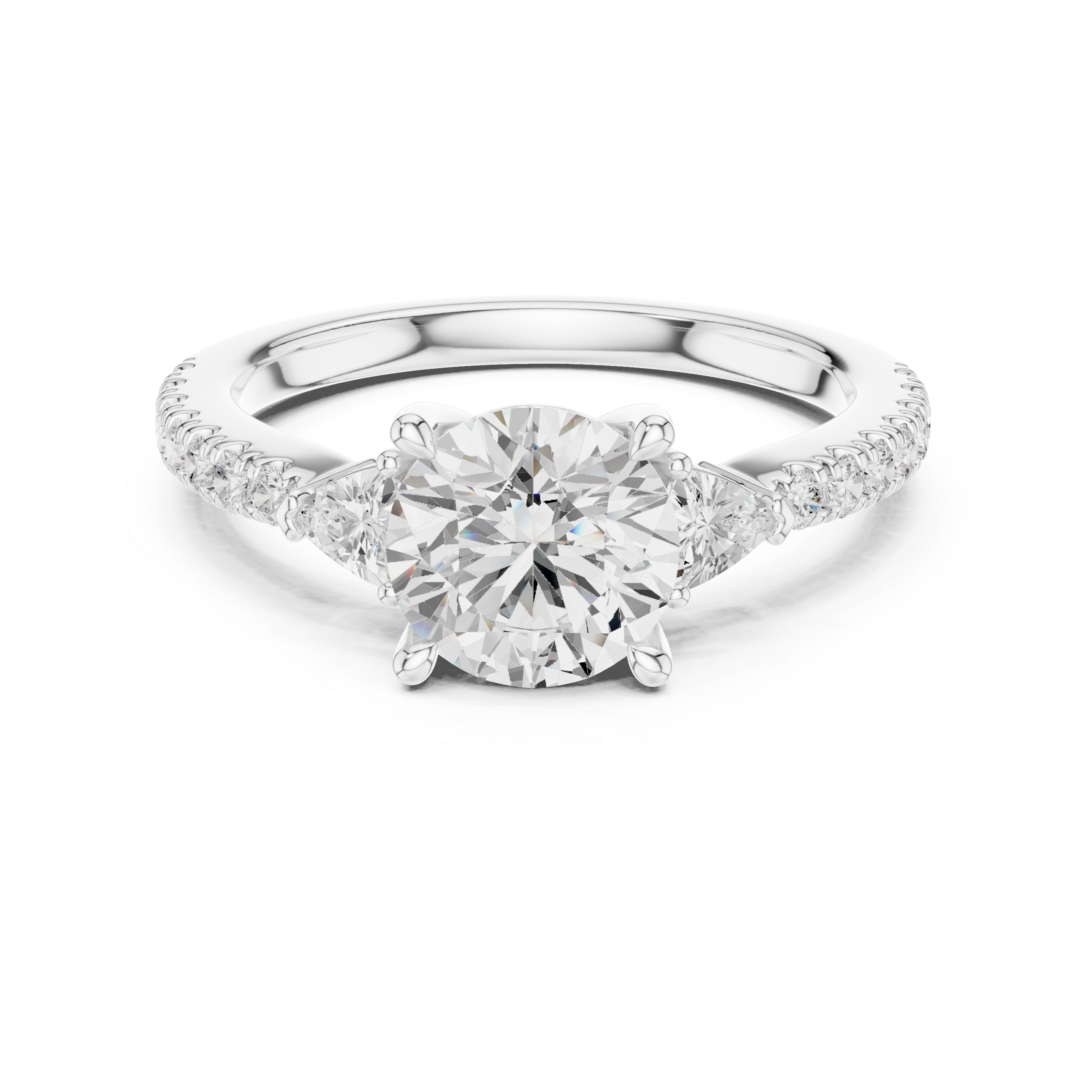 Elegant eternity ring featuring continuous circle of diamonds around the band.