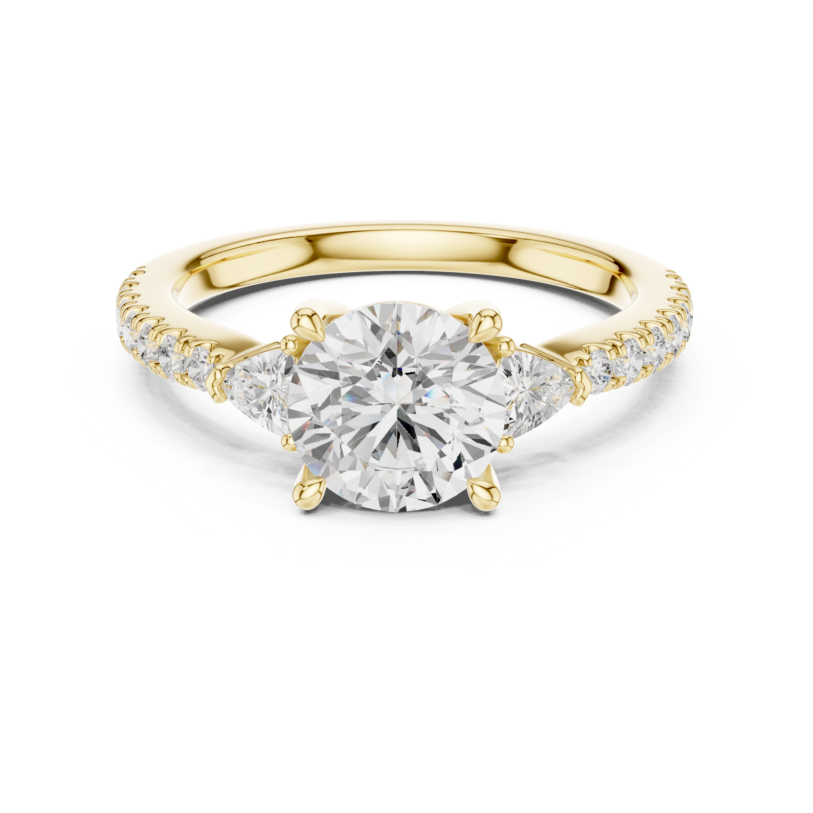 Designer floral diamond ring inspired by blooming flower patterns.