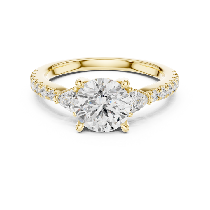 Designer floral diamond ring inspired by blooming flower patterns.