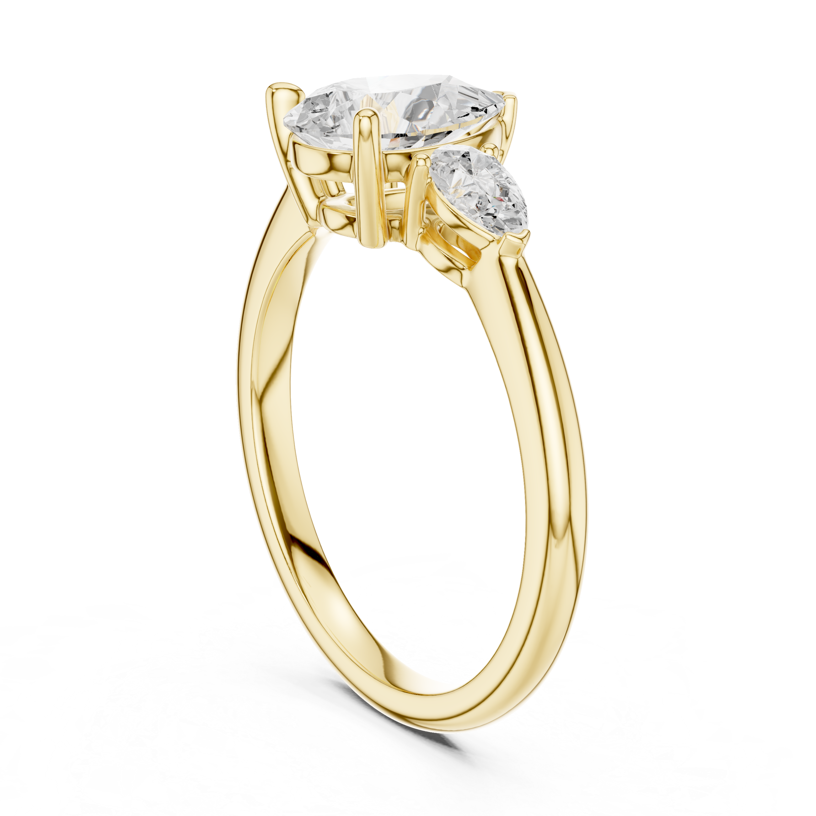Elegant floral stud earrings crafted with petal-shaped diamond accents.