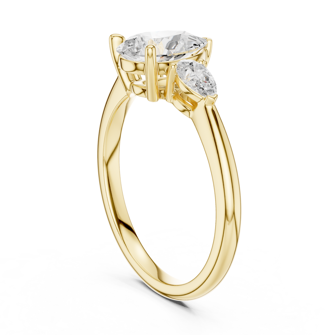 Elegant floral stud earrings crafted with petal-shaped diamond accents.