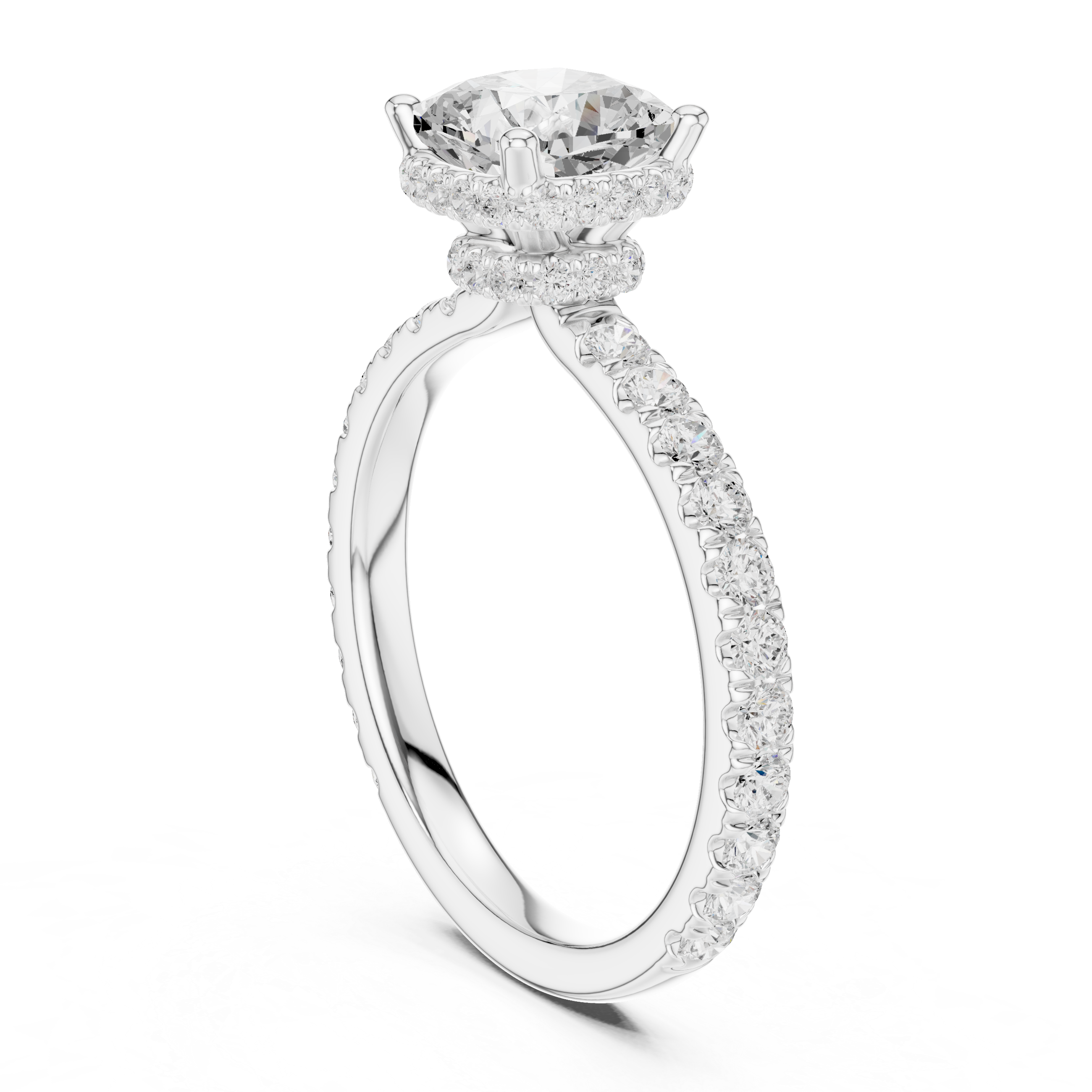 Elegant princess-cut diamond engagement ring with brilliant center stone and slim polished gold band.