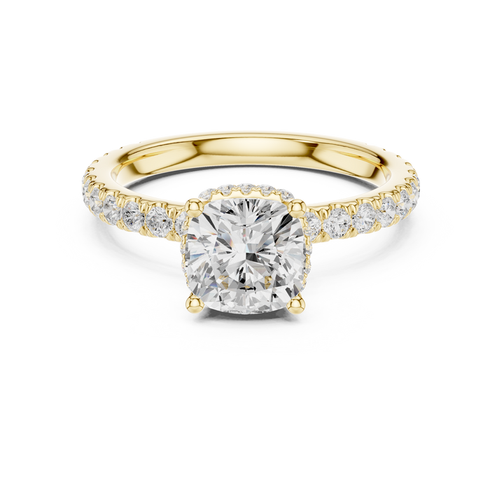 Designer floral diamond ring inspired by blooming flower patterns.
