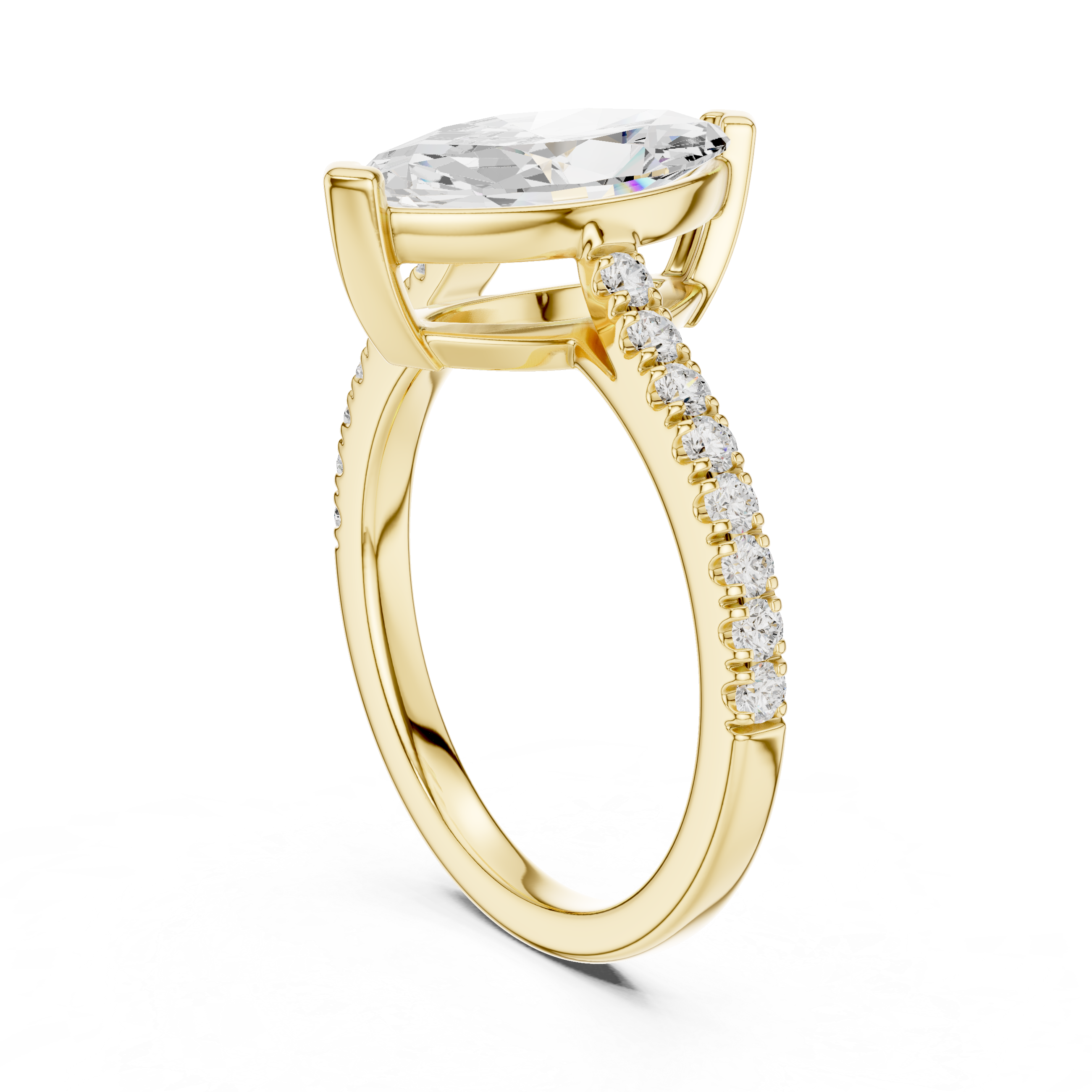 Elegant nose pin featuring tiny solitaire diamond in sleek gold mount.