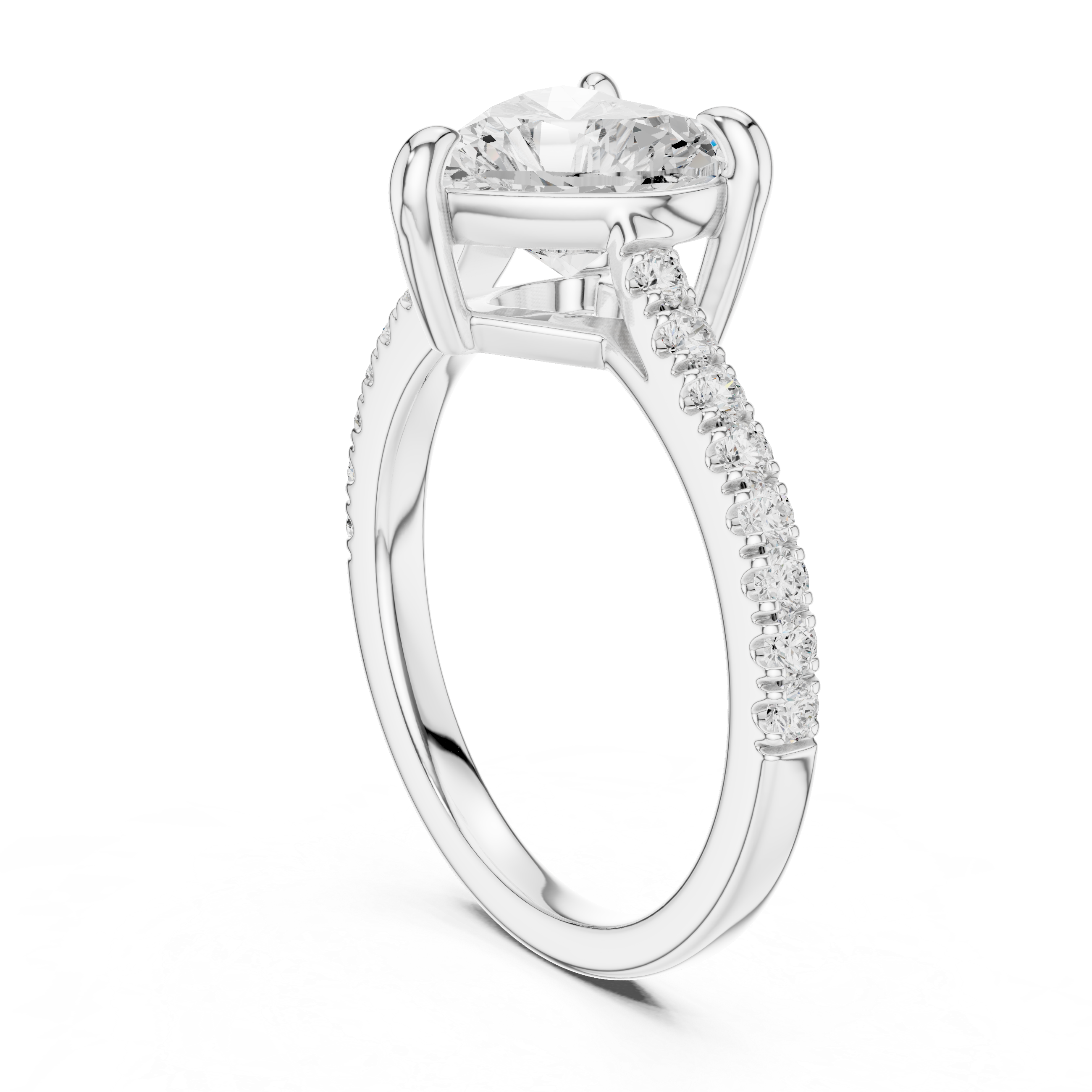 Modern three-stone diamond ring symbolizing past present and future with elegant design.