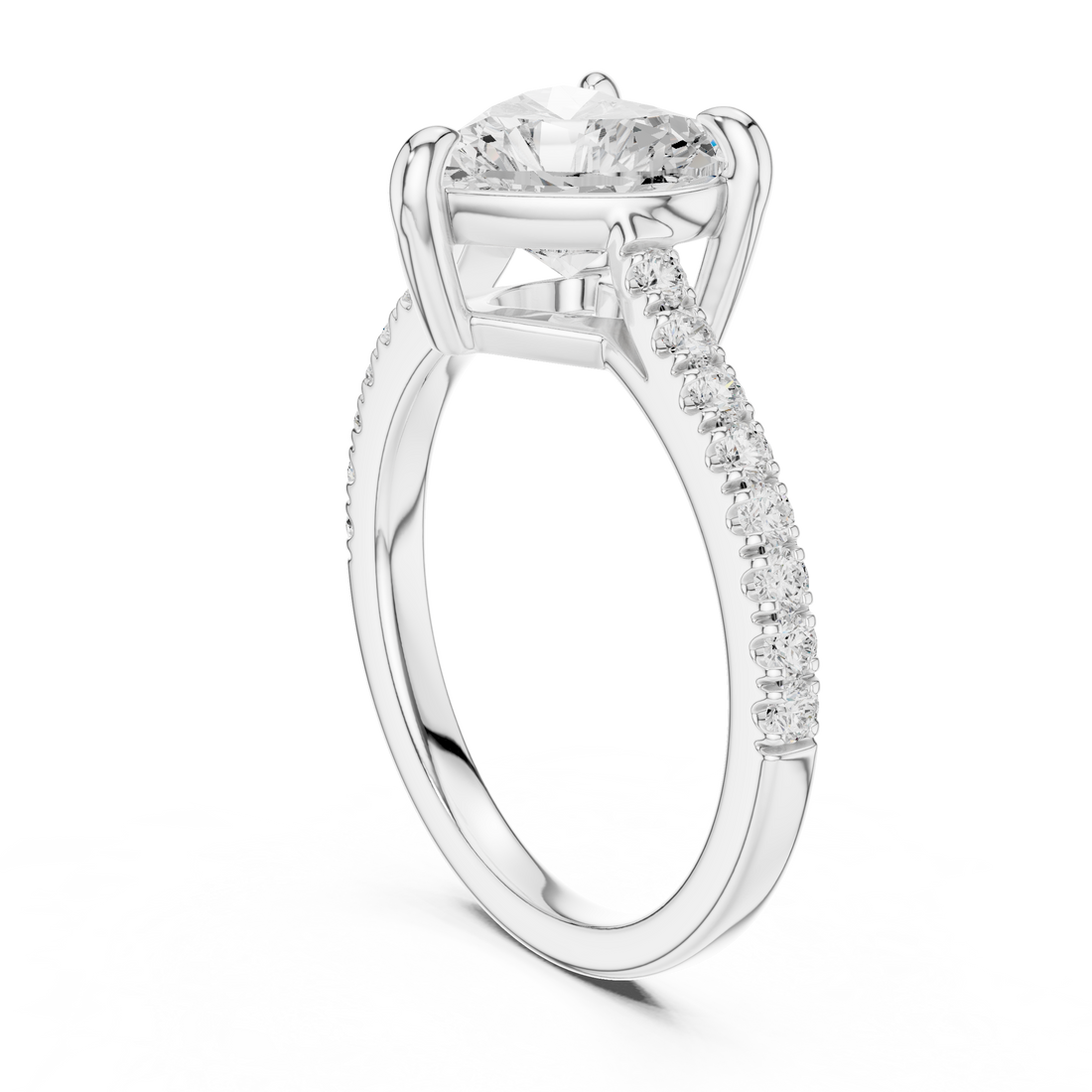 Modern three-stone diamond ring symbolizing past present and future with elegant design.