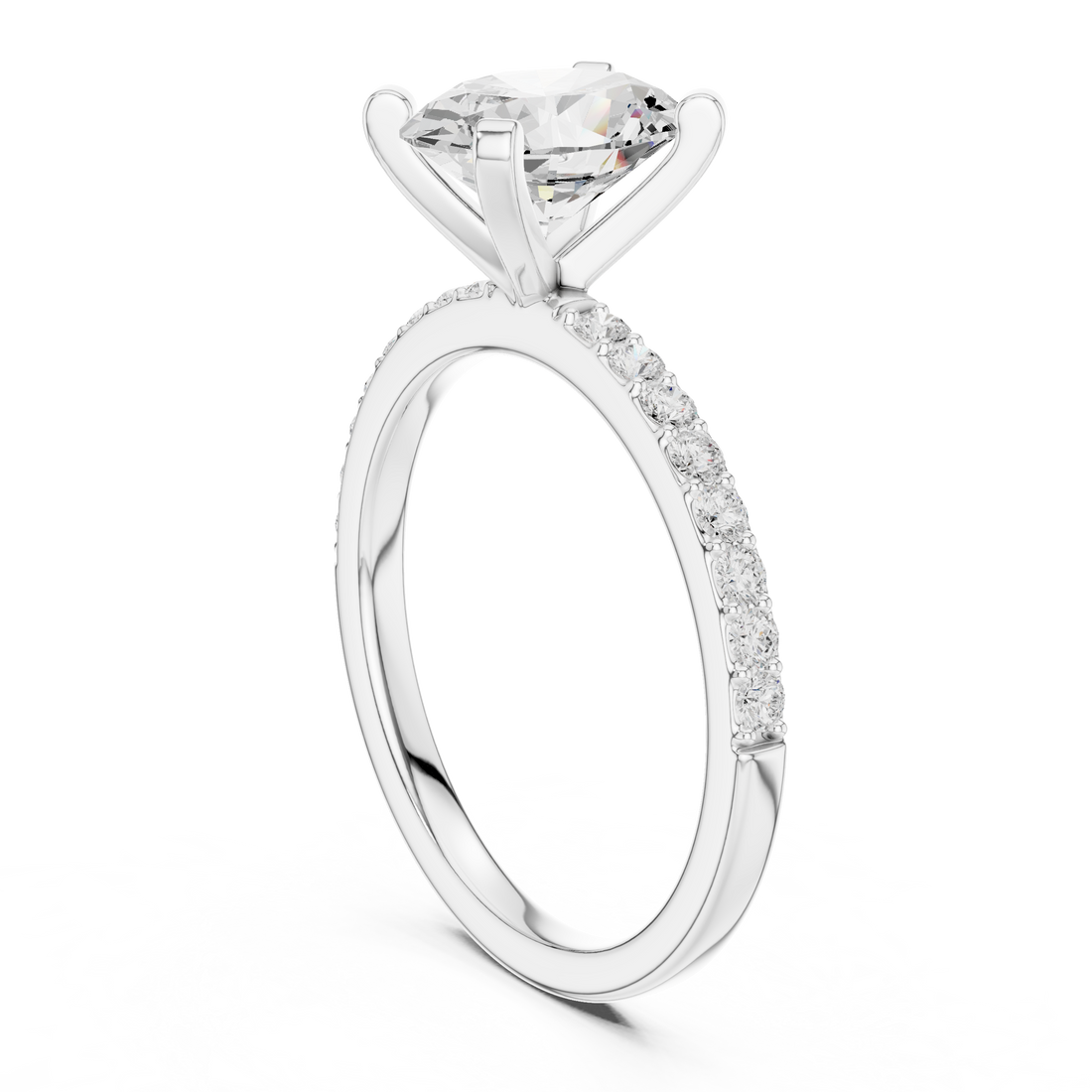Modern three-stone diamond ring symbolizing past present and future with elegant design.