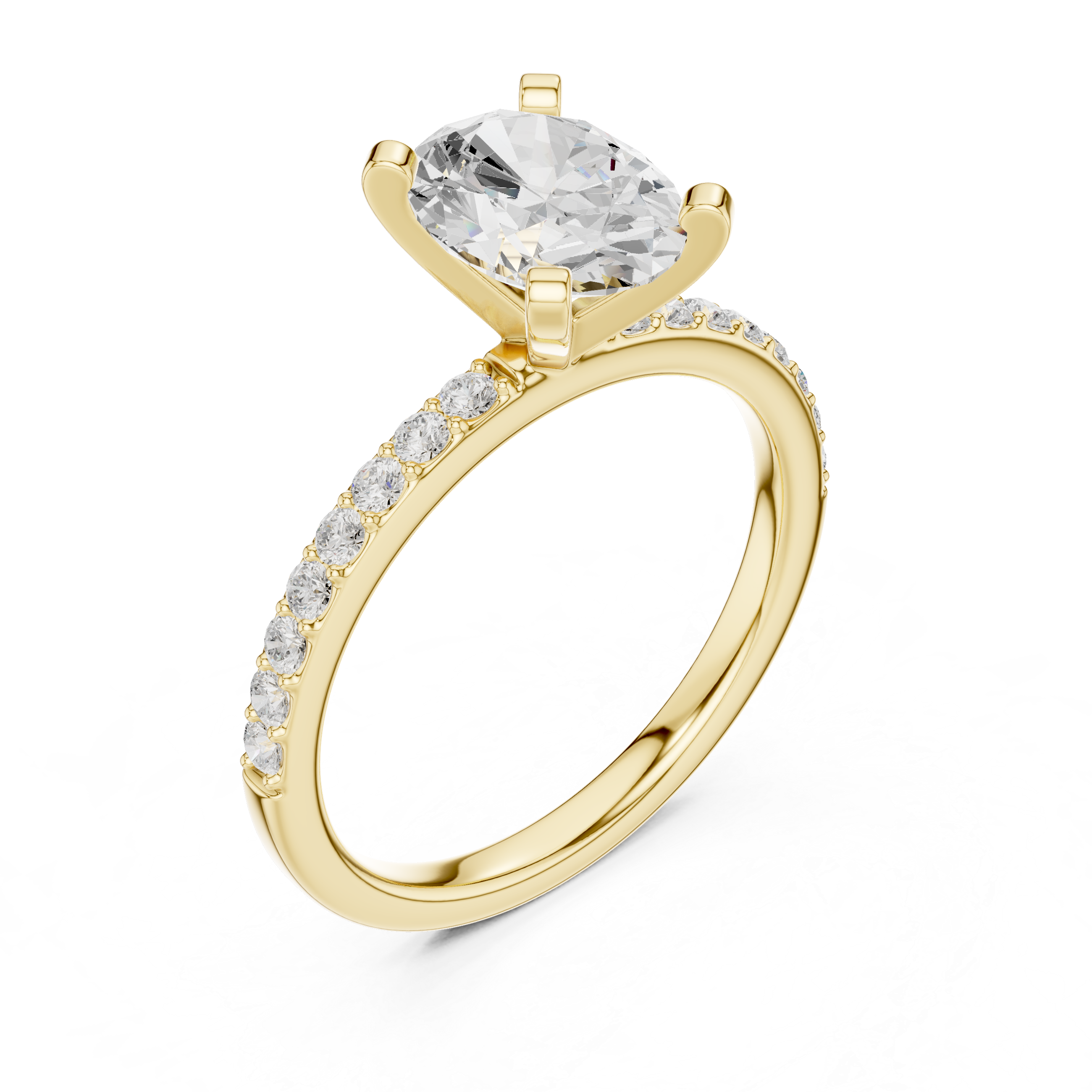 Elegant eternity ring featuring continuous circle of diamonds around the band.