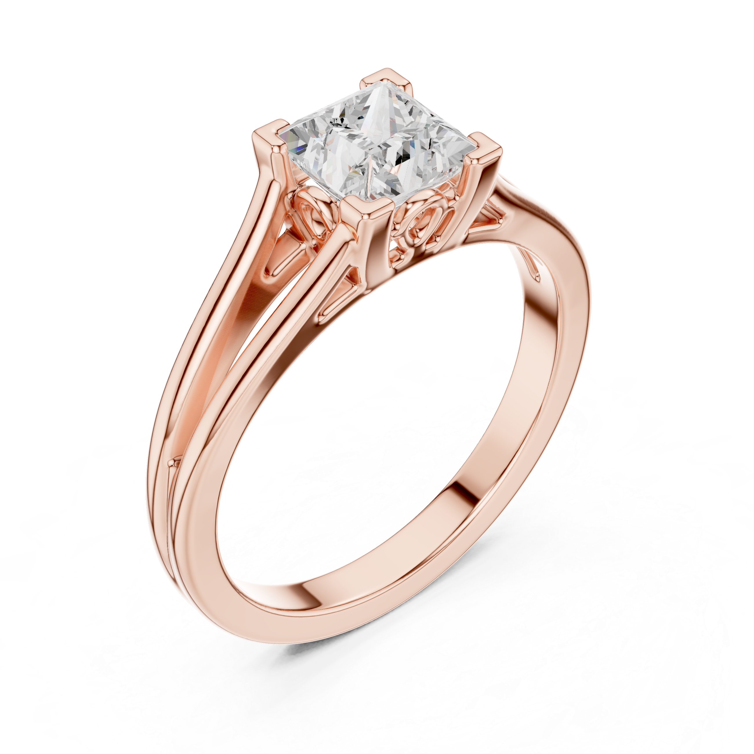 Elegant nose pin featuring tiny solitaire diamond in sleek gold mount.
